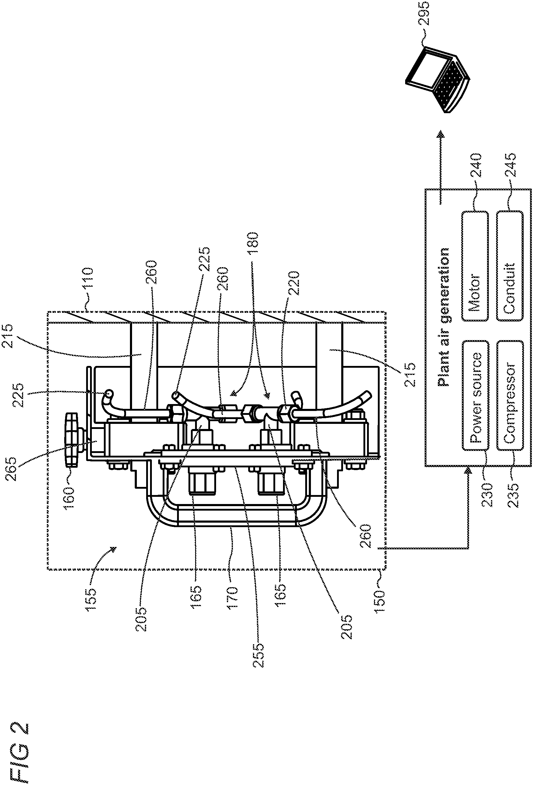 Patent US11814250 Figure 2 – Air-powered conveyor belt cleaner for small debris and particles