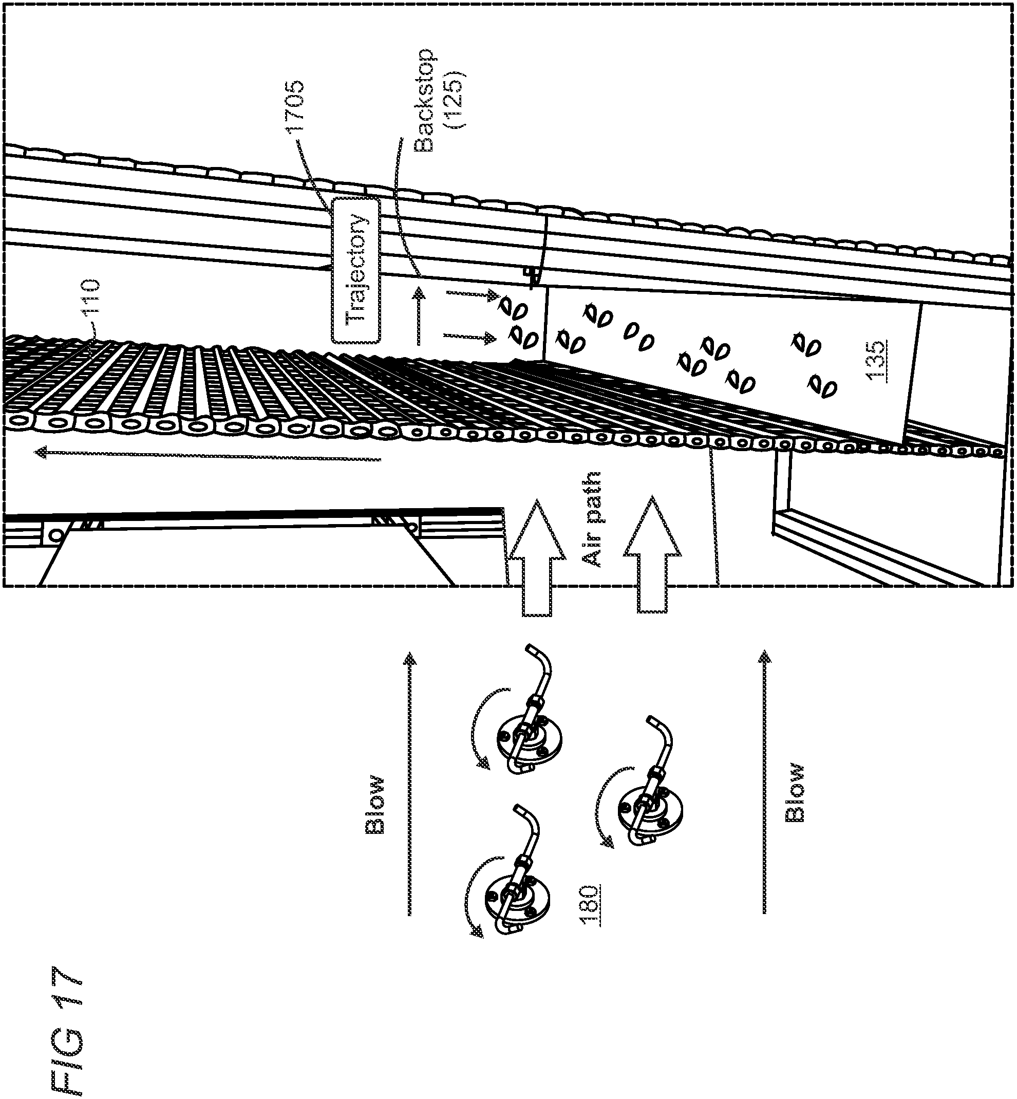 Patent US11814250 Figure 12 – Air-powered conveyor belt cleaner for small debris and particles