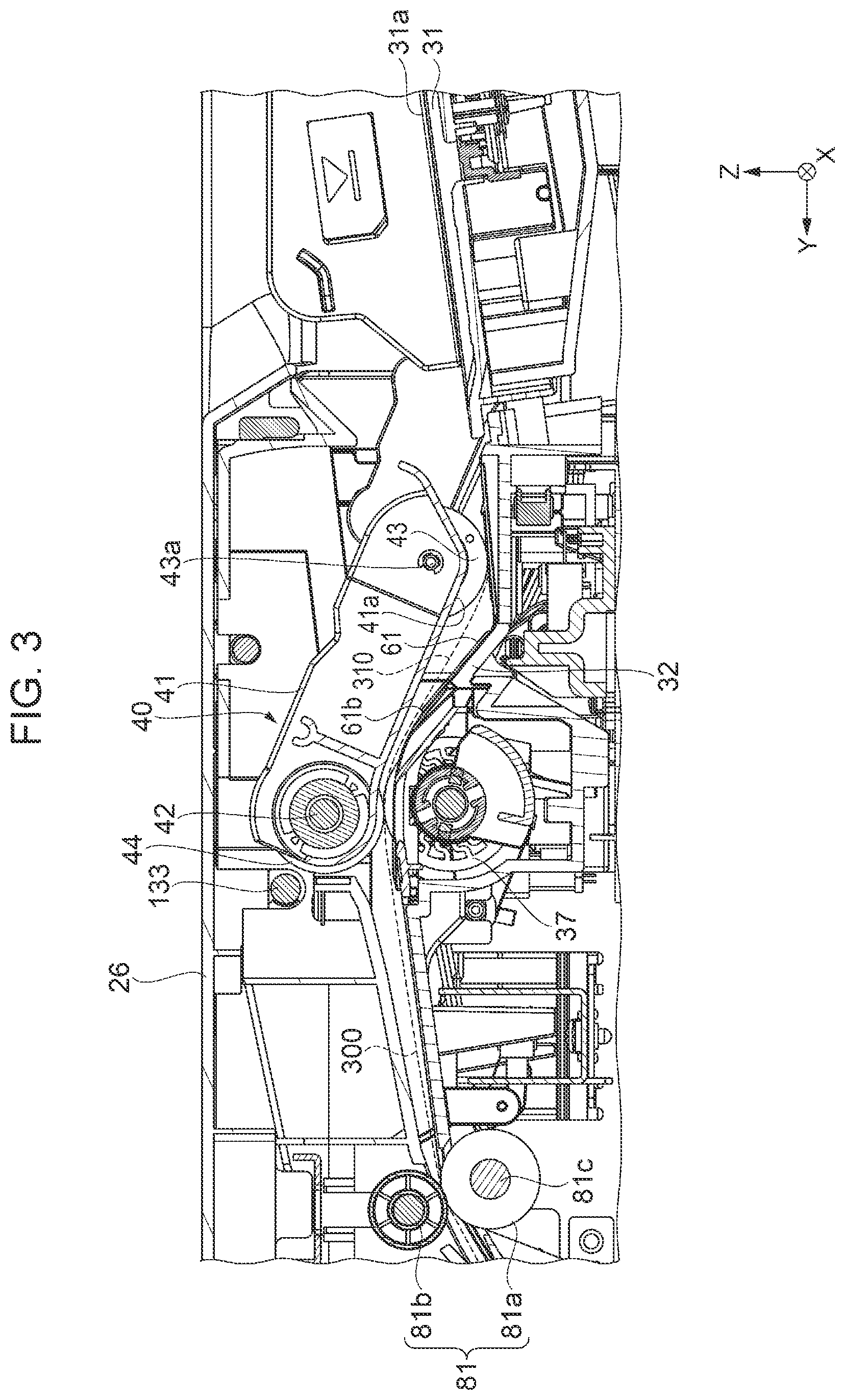 Patent US11814255 Figure 3 – Medium-transporting device and image reading apparatus