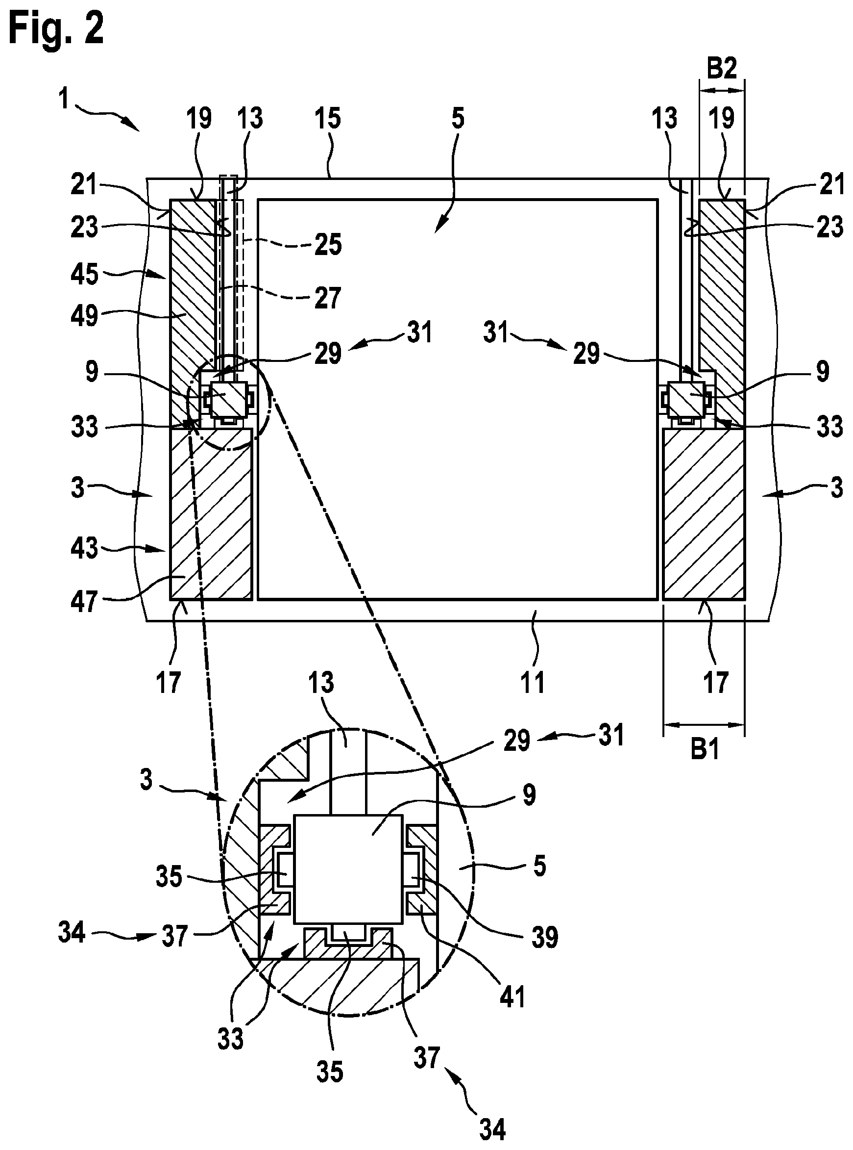 Patent US11814263 Figure 2 – Counterweight for an elevator system and elevator system equipped with the counterweight