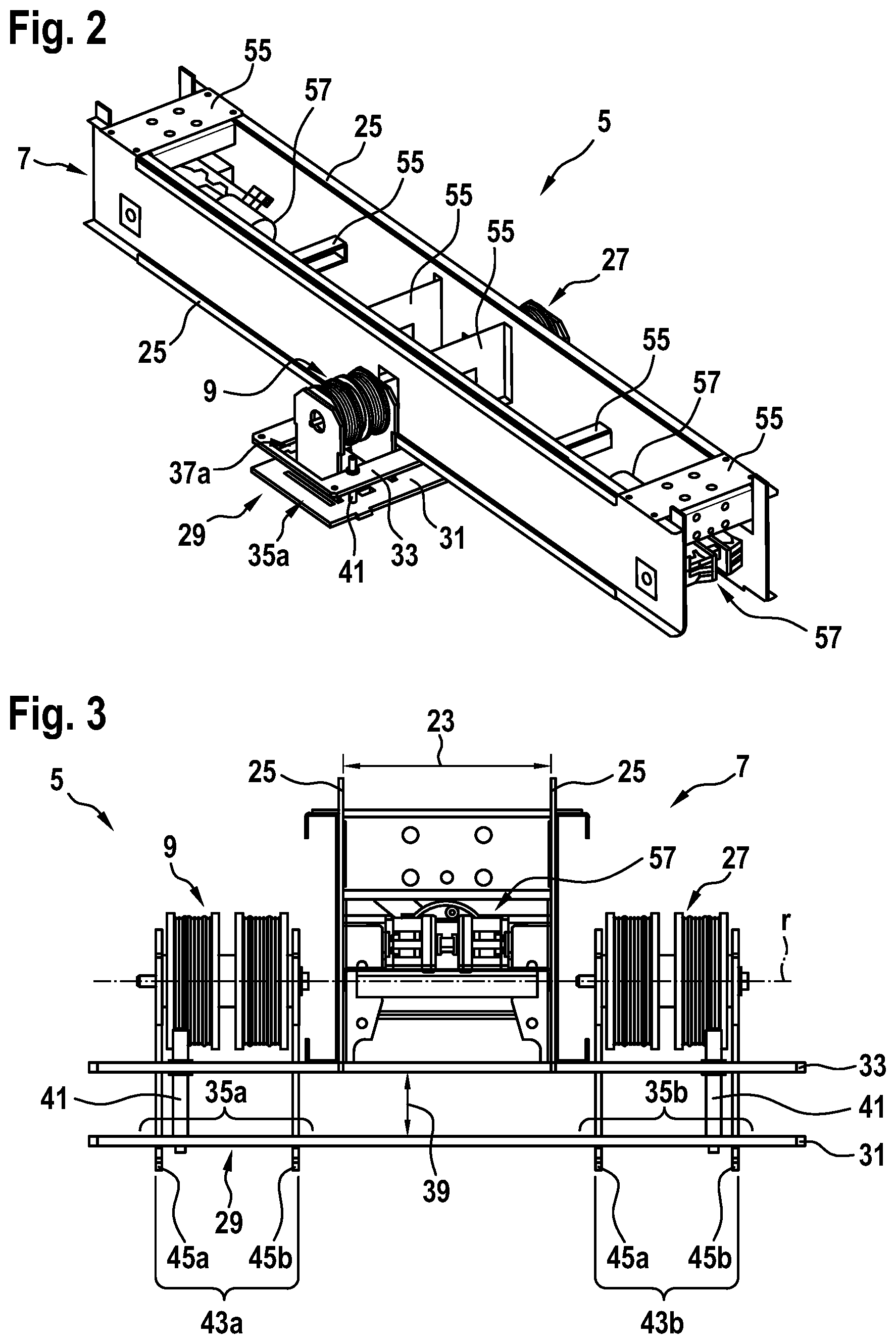 Patent US11814264 Figure 2 – Yoke assembly for suspending an elevator car or a counterweight in a shaft of an elevator