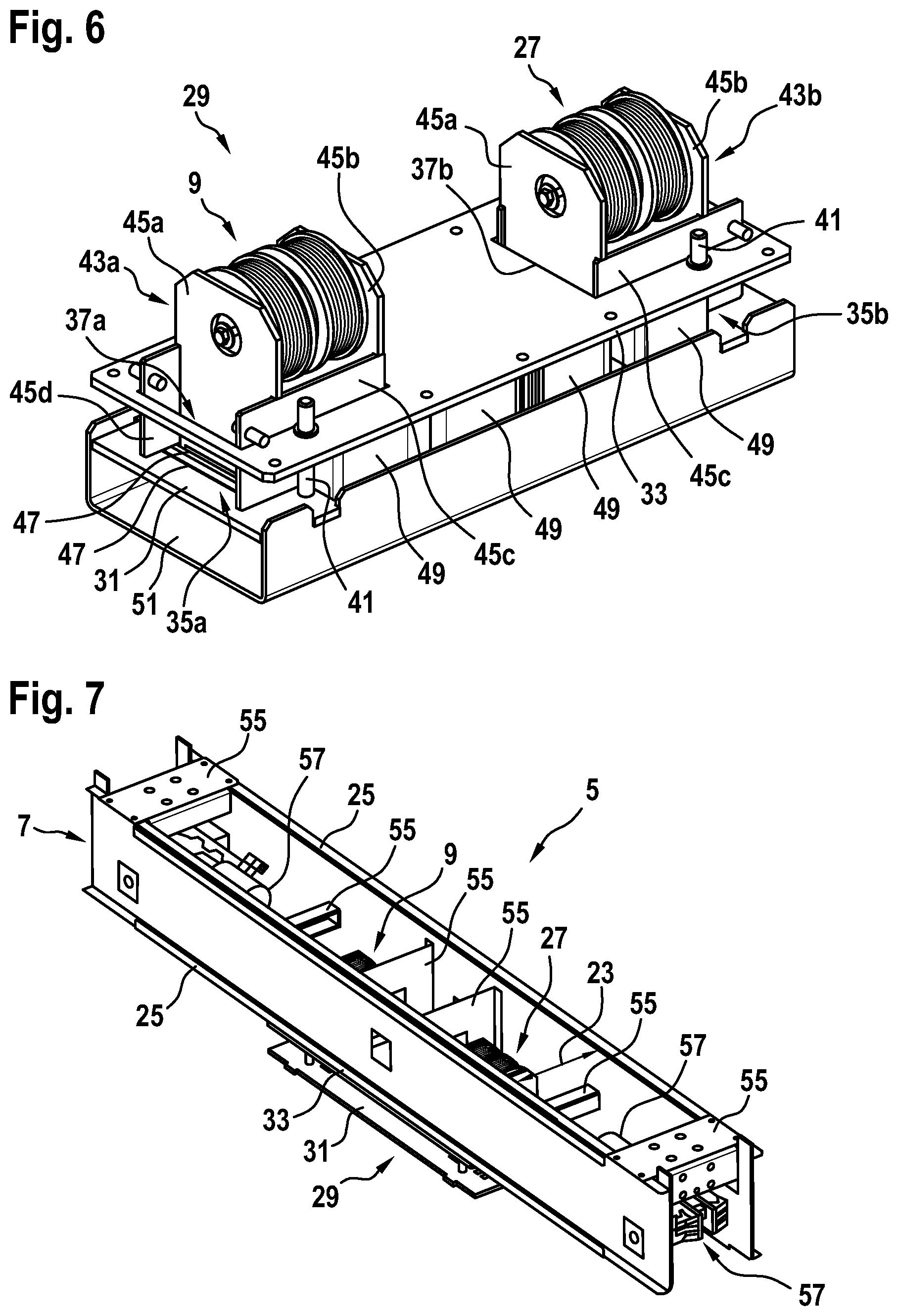 Patent US11814264 Figure 4 – Yoke assembly for suspending an elevator car or a counterweight in a shaft of an elevator