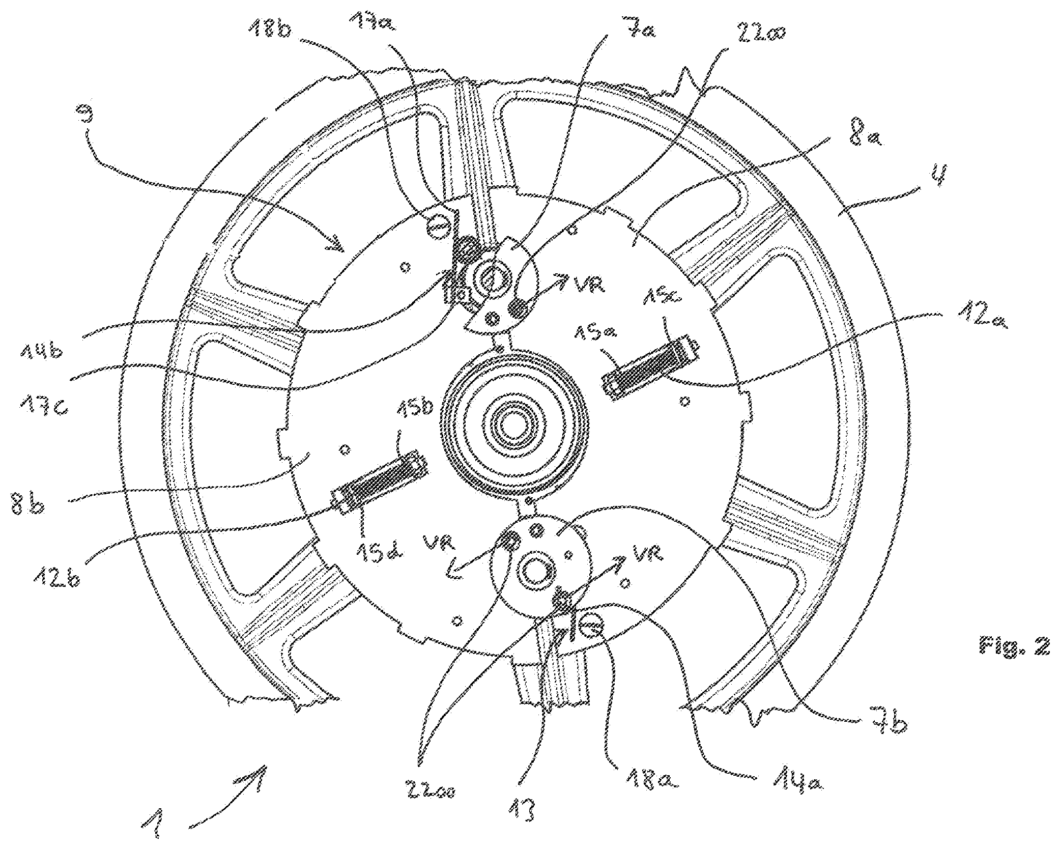 Patent US11814265 Figure 2 – Speed limiter for a lifting gear having brake actuated by centrifugal force