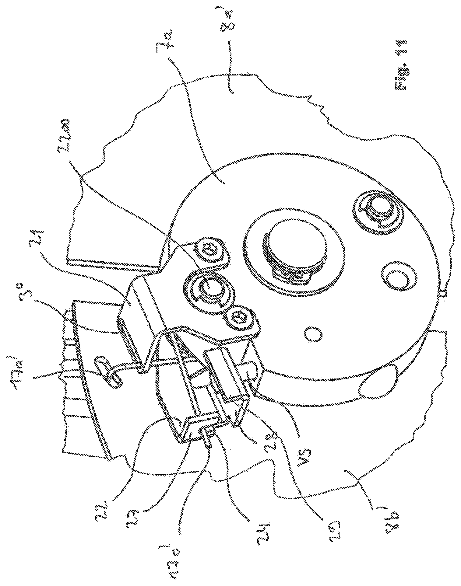 Patent US11814265 Figure 12 – Speed limiter for a lifting gear having brake actuated by centrifugal force