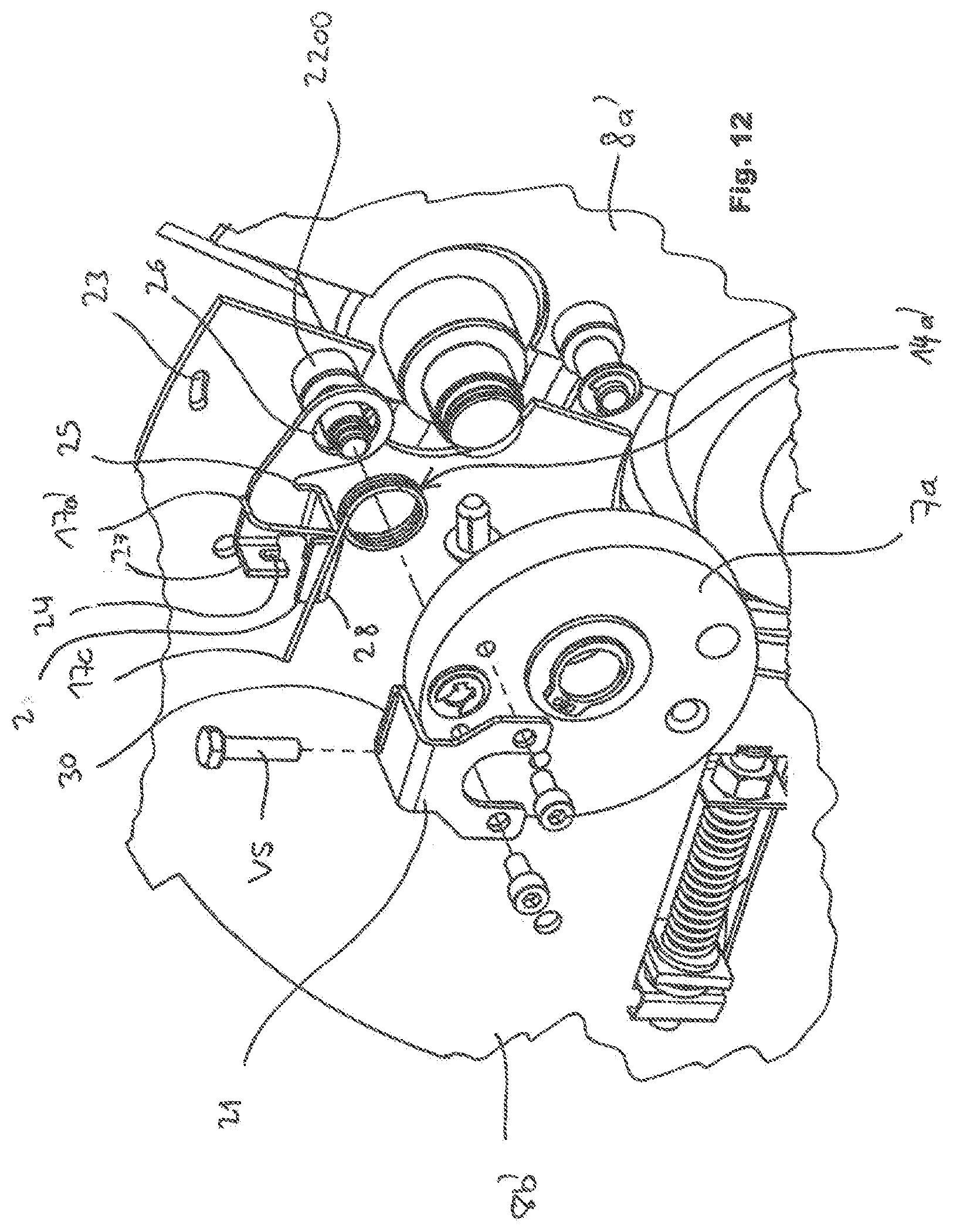 Patent US11814265 Figure 13 – Speed limiter for a lifting gear having brake actuated by centrifugal force