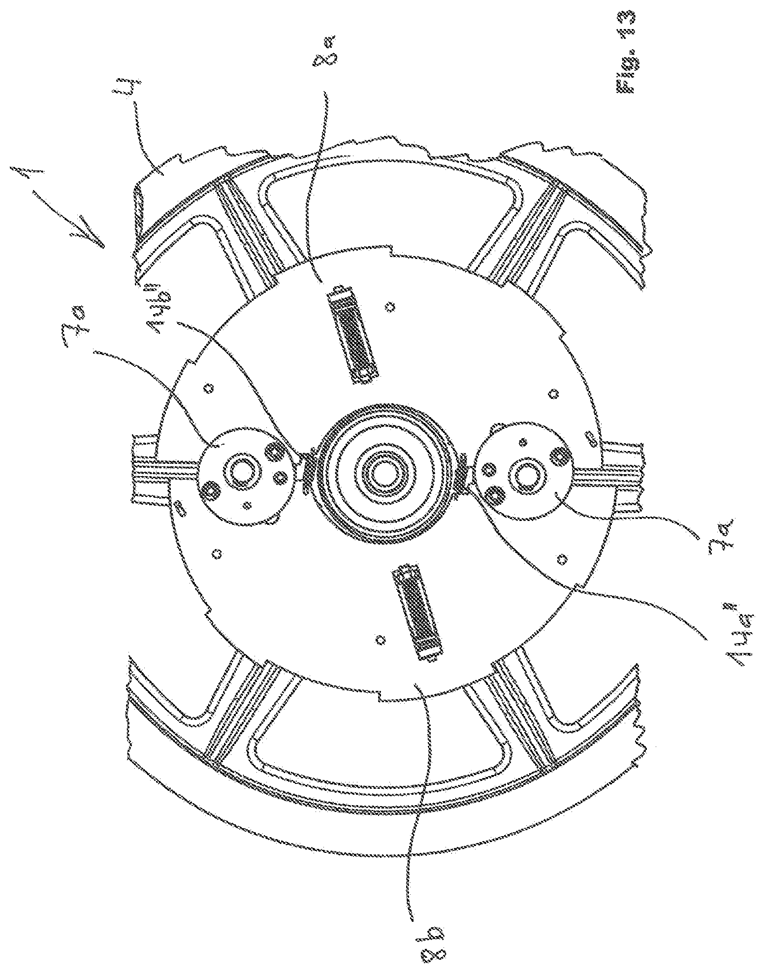Patent US11814265 Figure 14 – Speed limiter for a lifting gear having brake actuated by centrifugal force