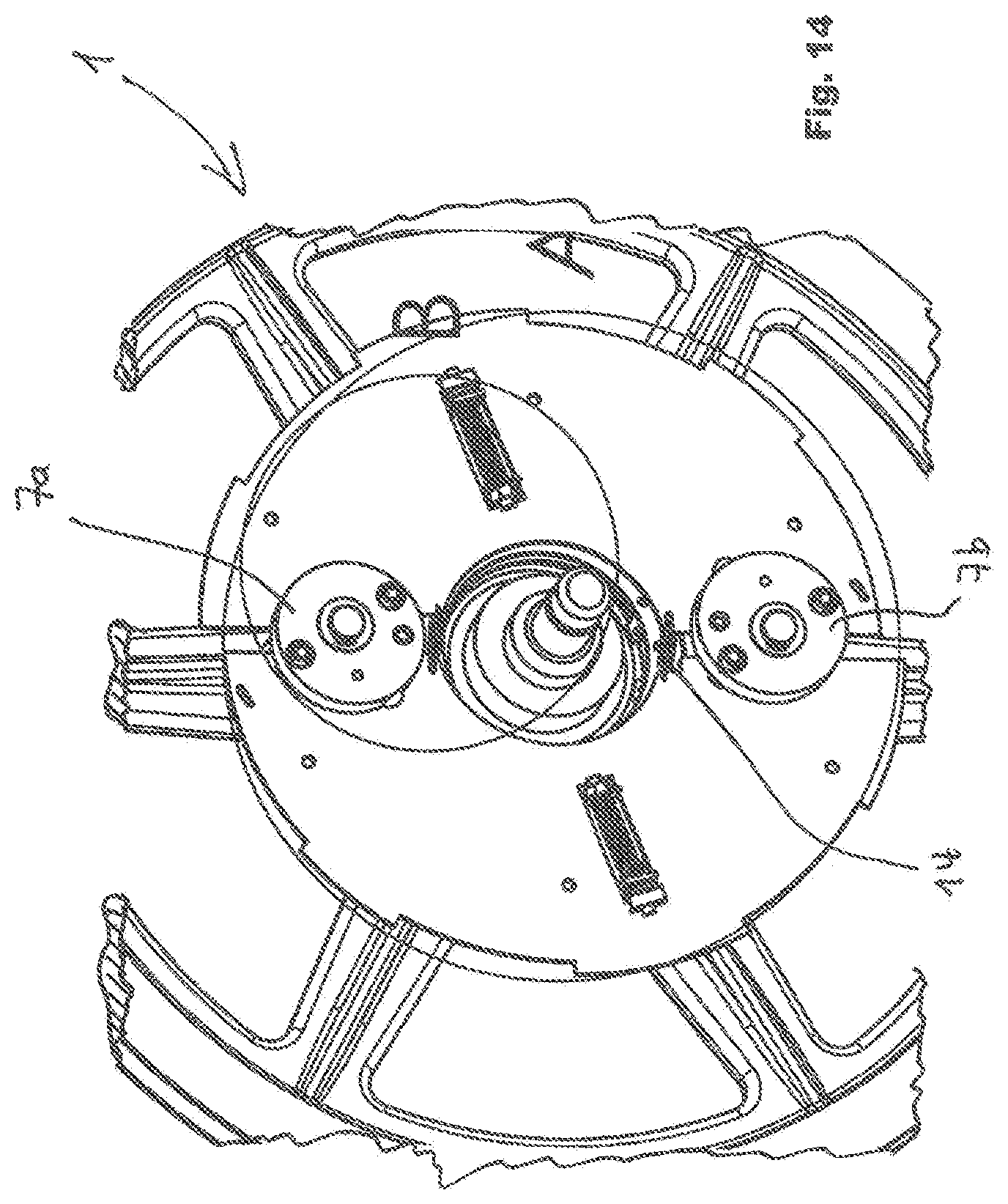 Patent US11814265 Figure 15 – Speed limiter for a lifting gear having brake actuated by centrifugal force