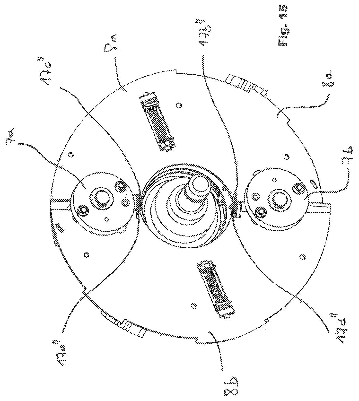 Patent US11814265 Figure 16 – Speed limiter for a lifting gear having brake actuated by centrifugal force