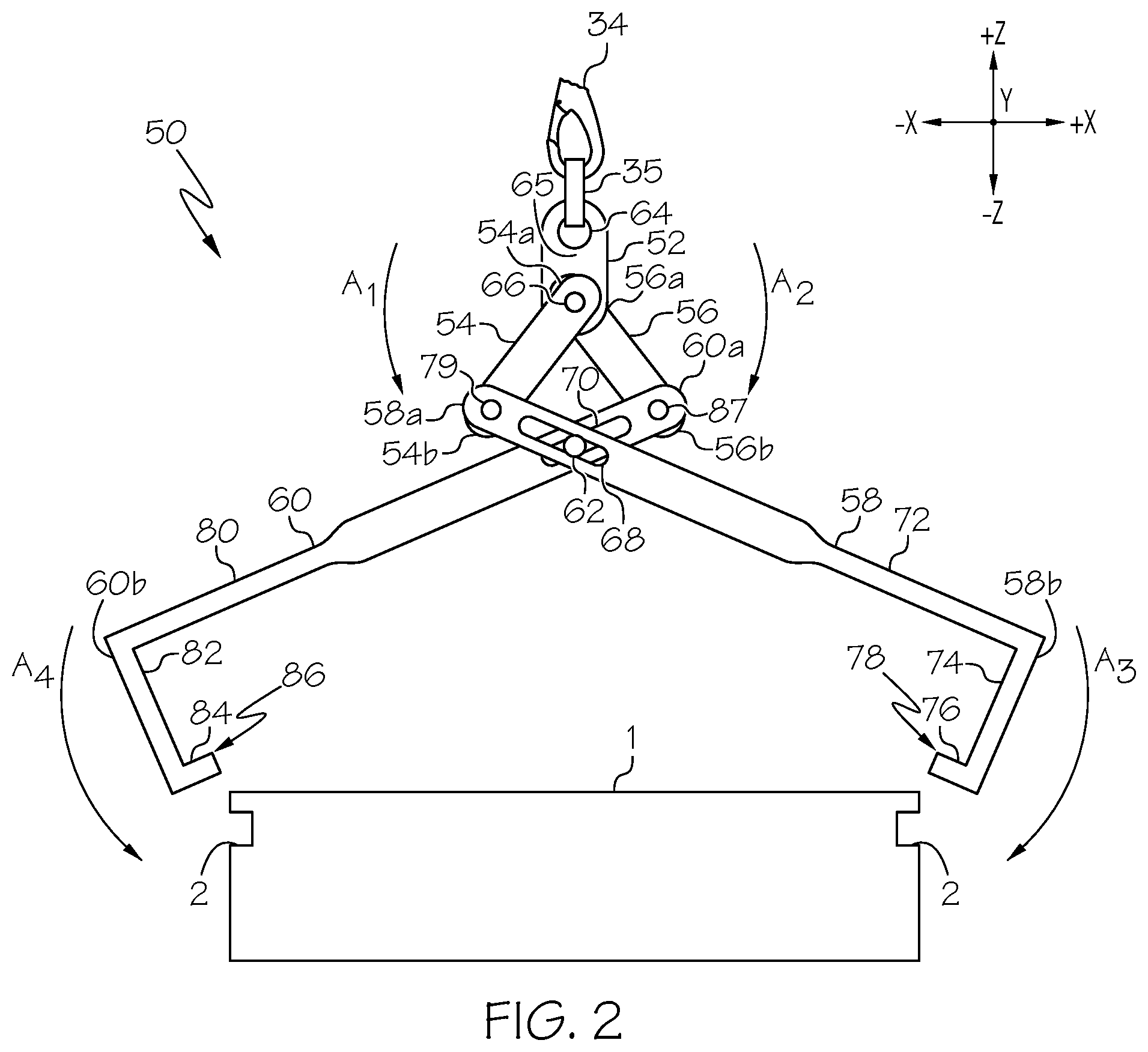 Patent US11814268 Figure 2 – Component lifts having support assemblies