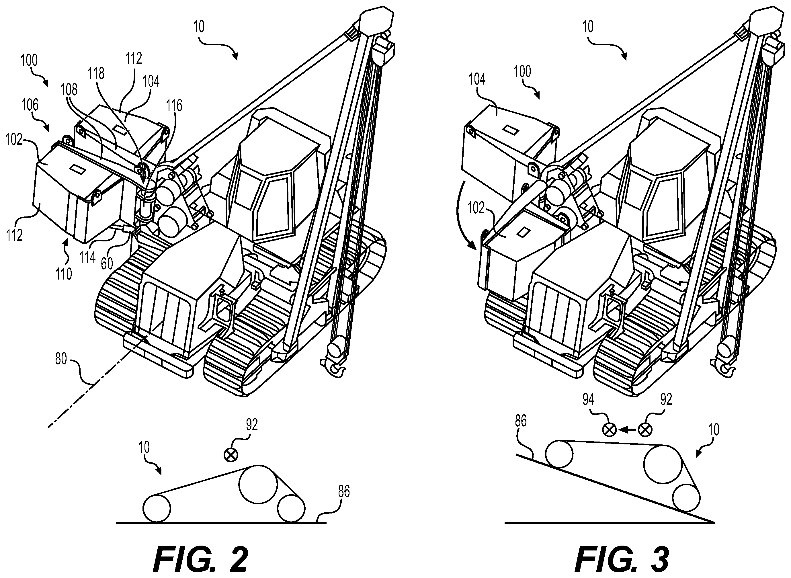 Patent US11814269 Figure 2 – Counterweight system for lifting machines