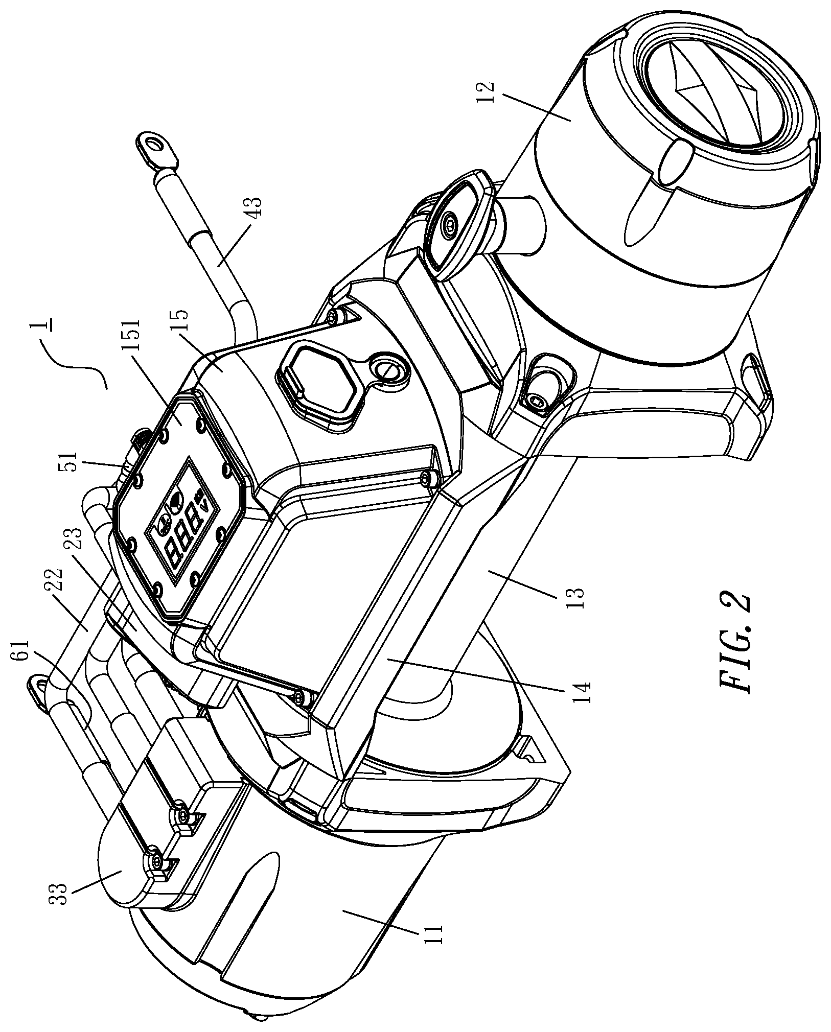 Patent US11814270 Figure 2 – Power winch with changeable connection position