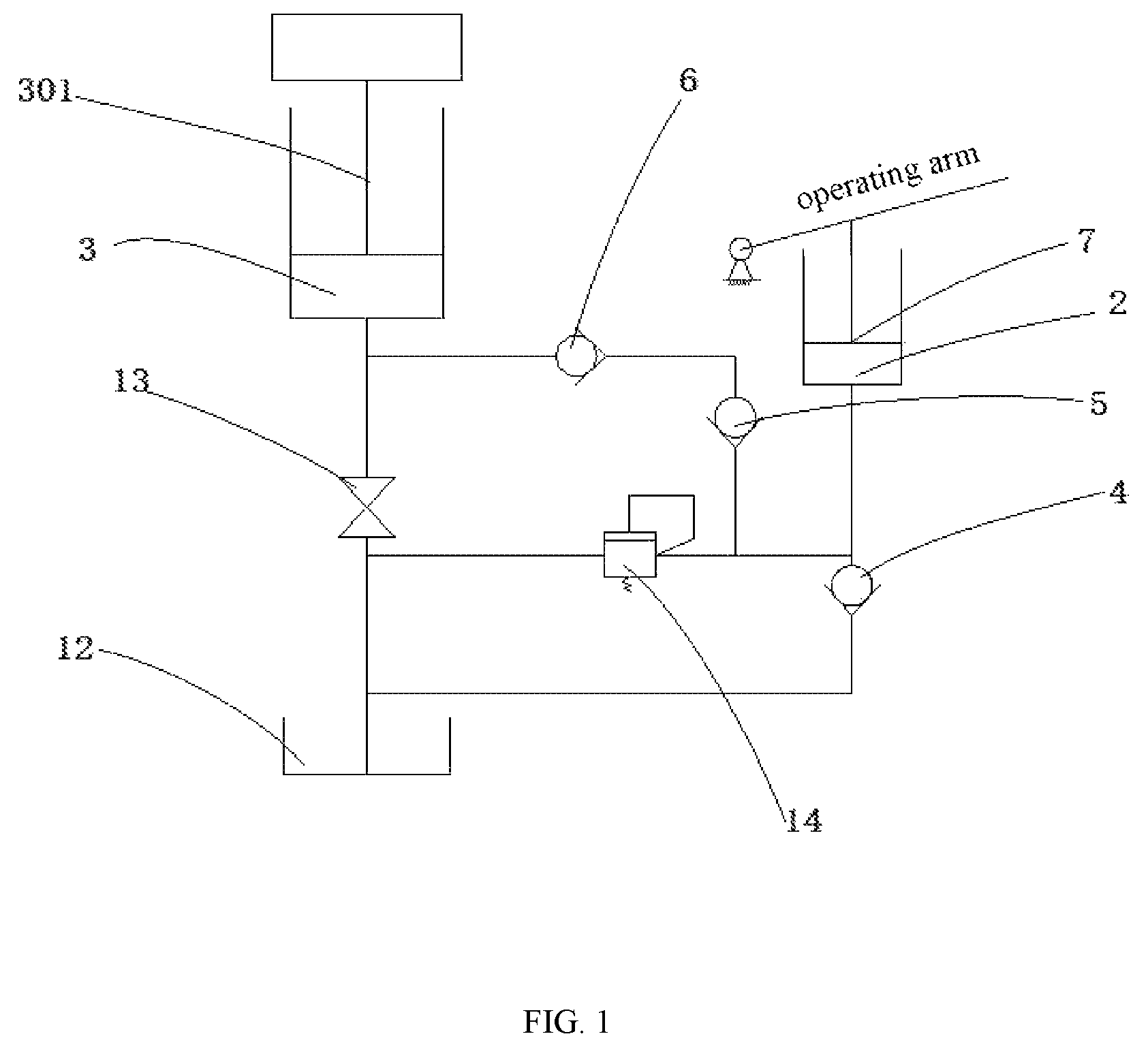 Patent US11814272 Figure 1 – Jack with double high-pressure structure