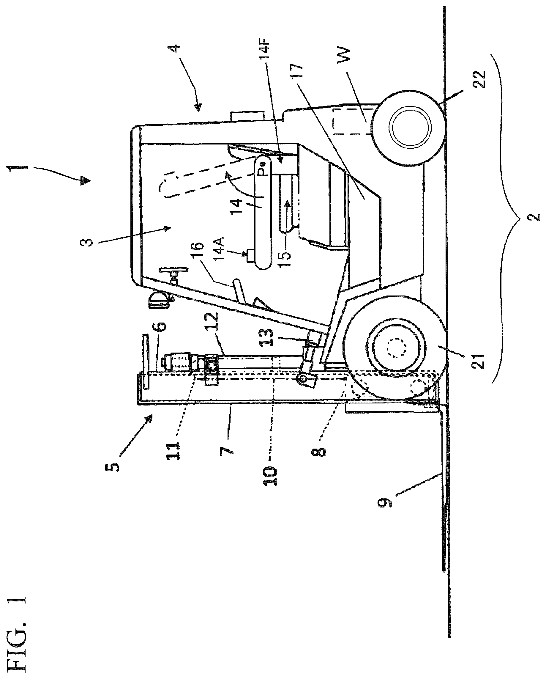 Patent US11814274 Figure 1 – Forklift