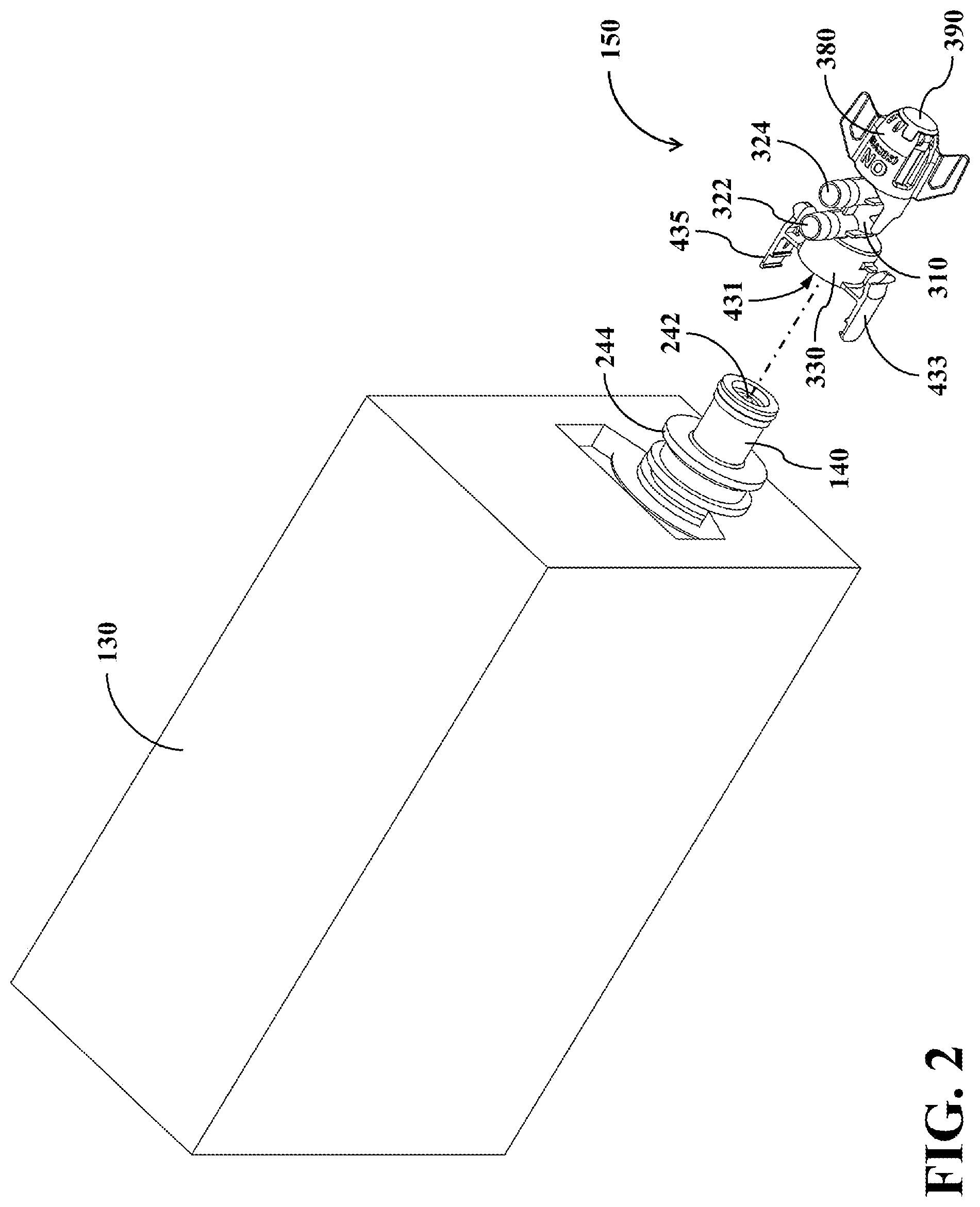 Patent US11814280 Figure 2 – Dual-mode fluid connector capable of being switched between different operating modes