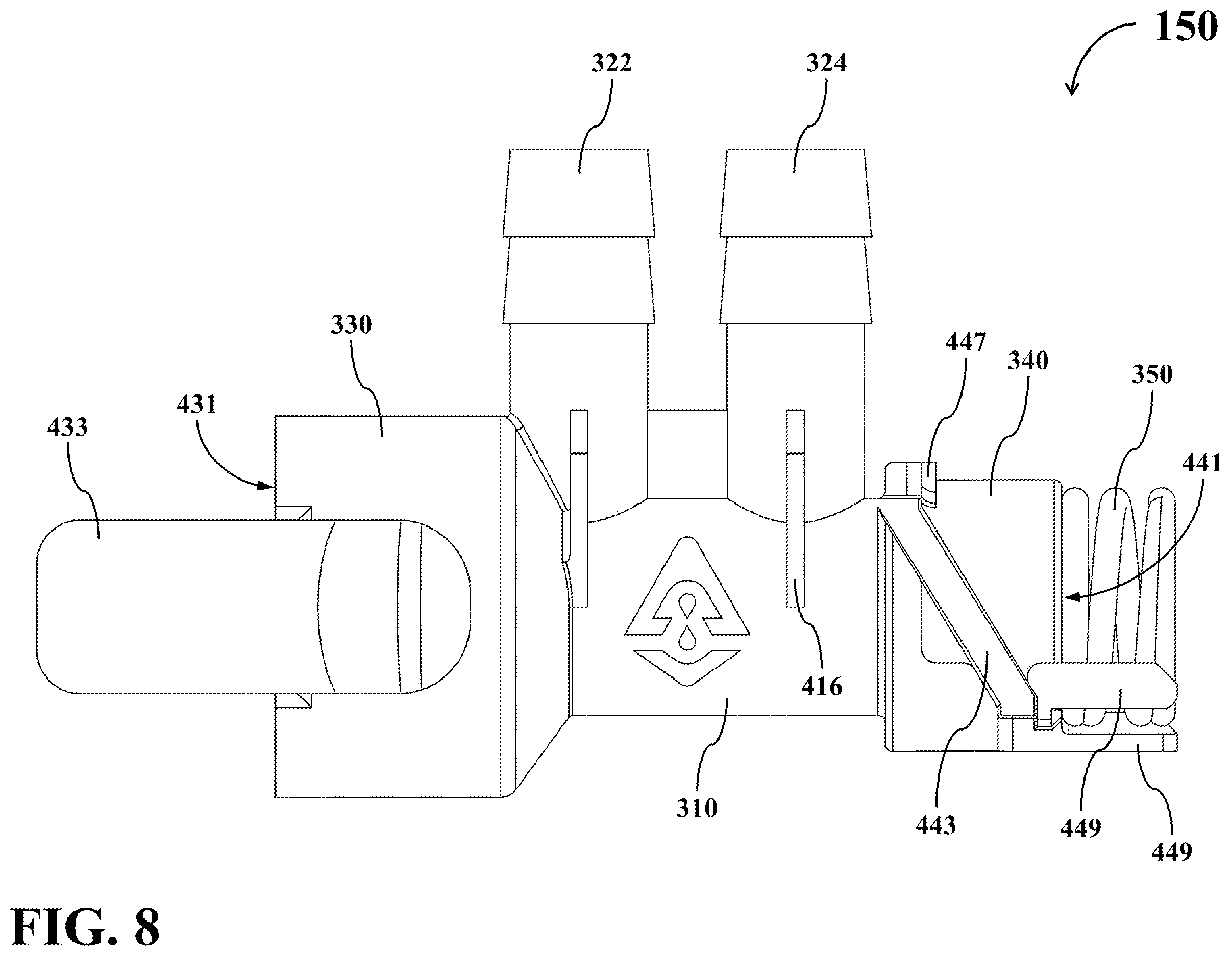 Patent US11814280 Figure 8 – Dual-mode fluid connector capable of being switched between different operating modes
