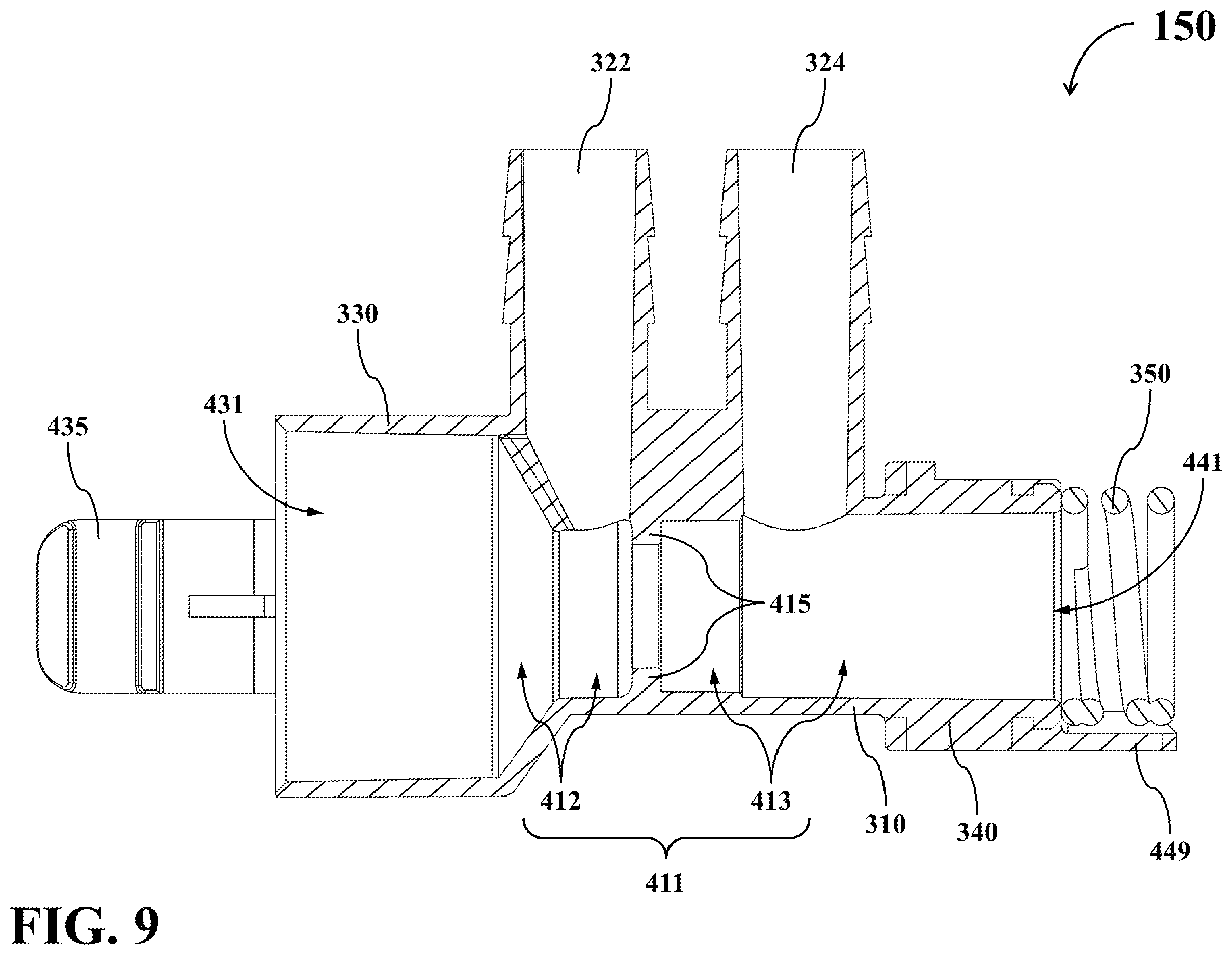Patent US11814280 Figure 9 – Dual-mode fluid connector capable of being switched between different operating modes