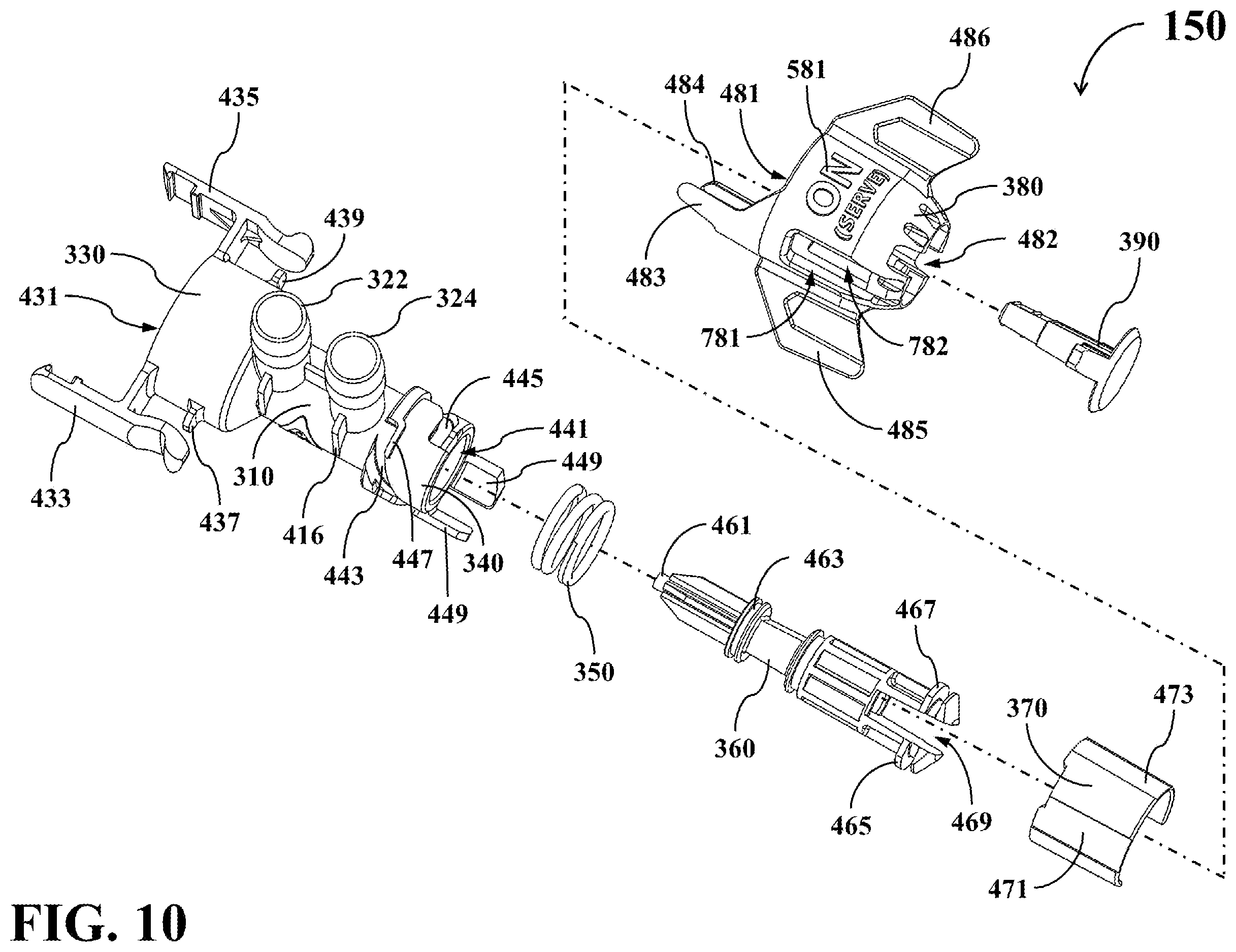 Patent US11814280 Figure 10 – Dual-mode fluid connector capable of being switched between different operating modes