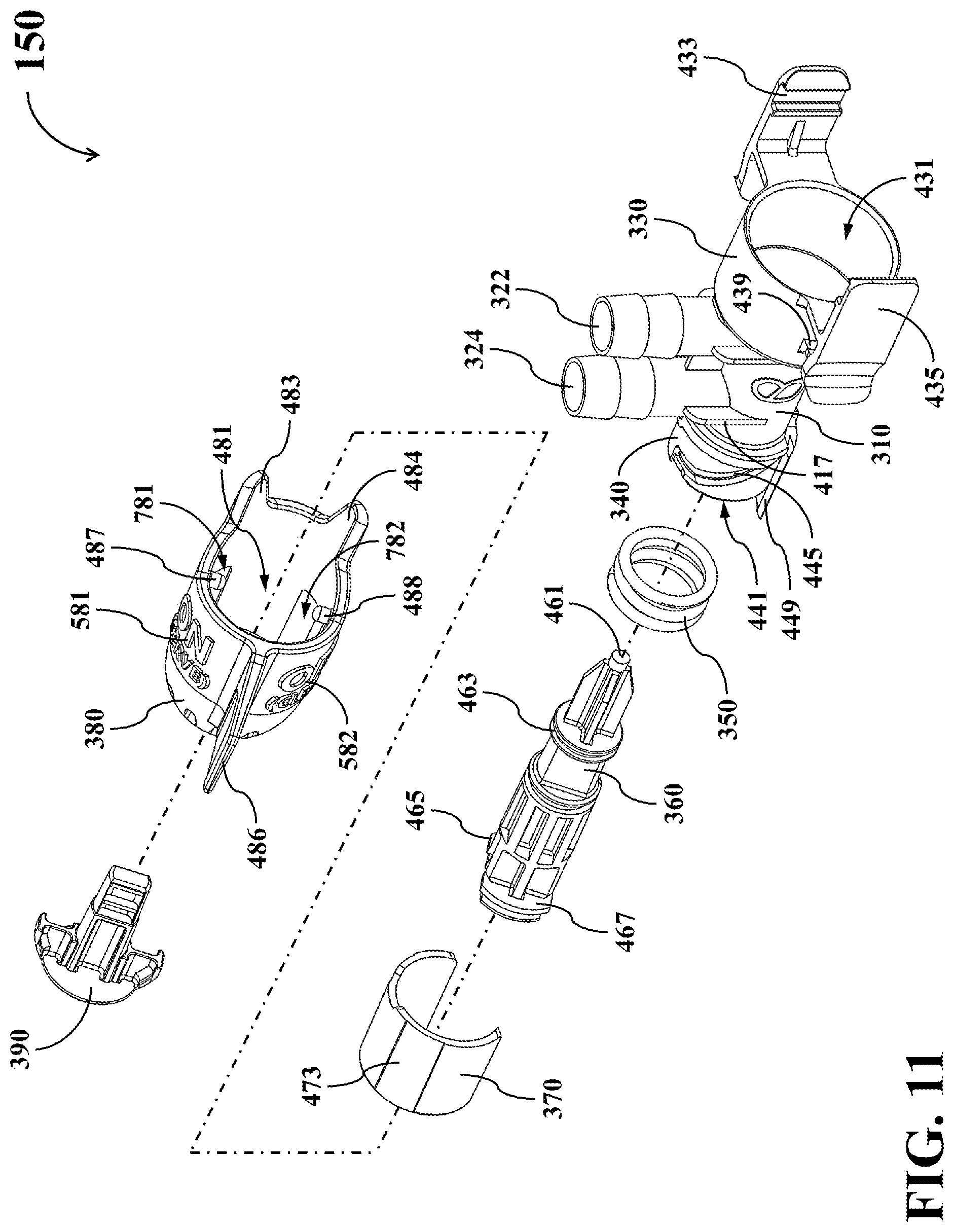 Patent US11814280 Figure 11 – Dual-mode fluid connector capable of being switched between different operating modes