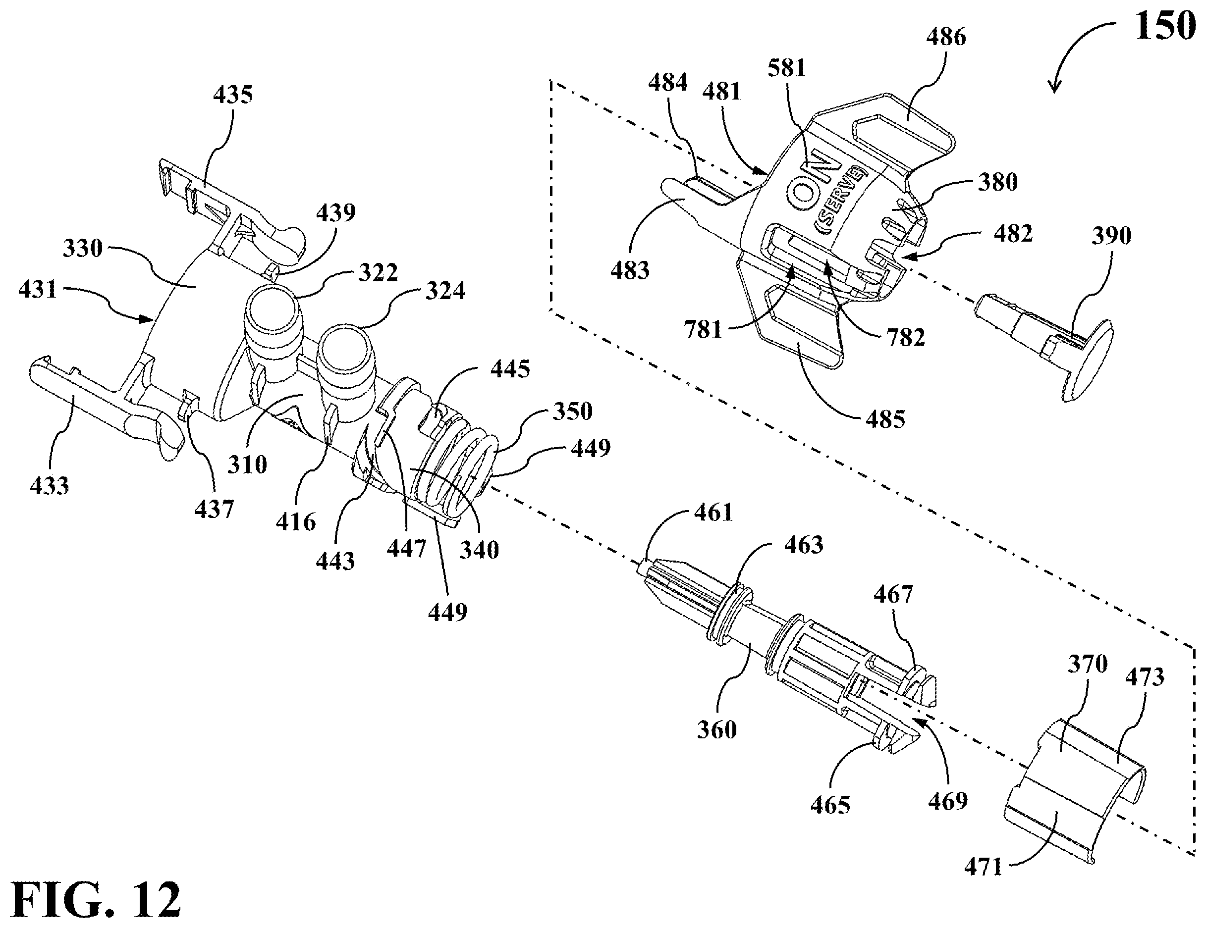 Patent US11814280 Figure 12 – Dual-mode fluid connector capable of being switched between different operating modes