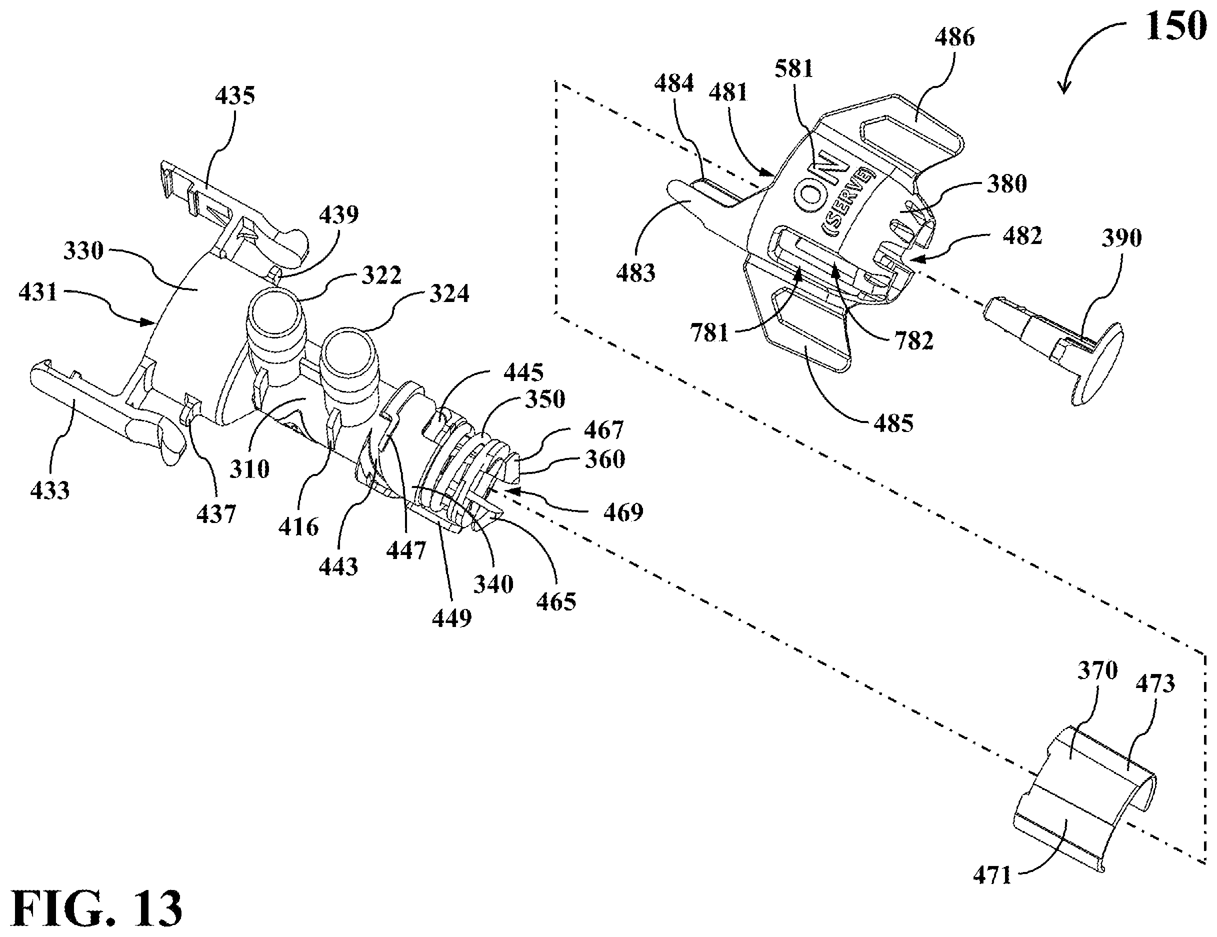 Patent US11814280 Figure 13 – Dual-mode fluid connector capable of being switched between different operating modes