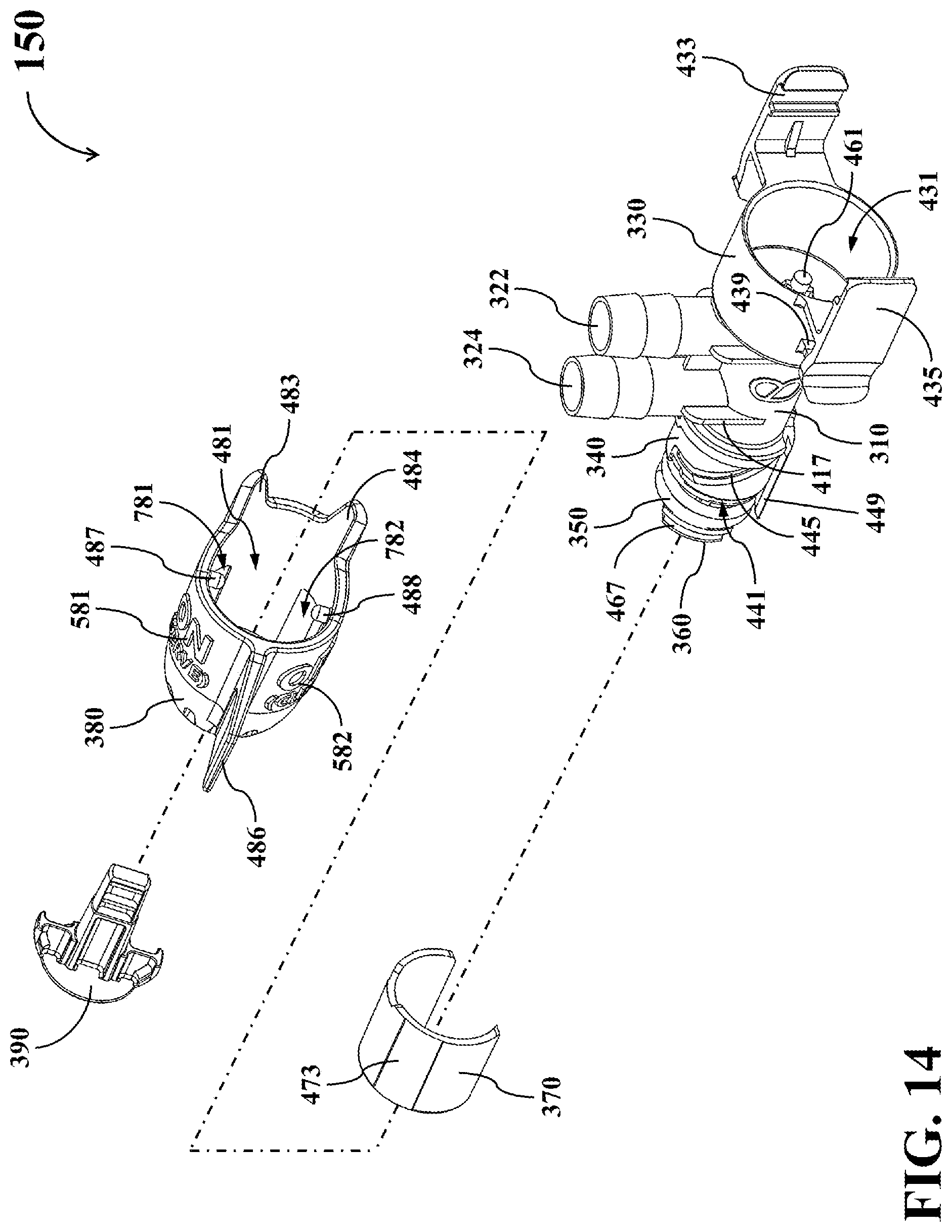 Patent US11814280 Figure 14 – Dual-mode fluid connector capable of being switched between different operating modes