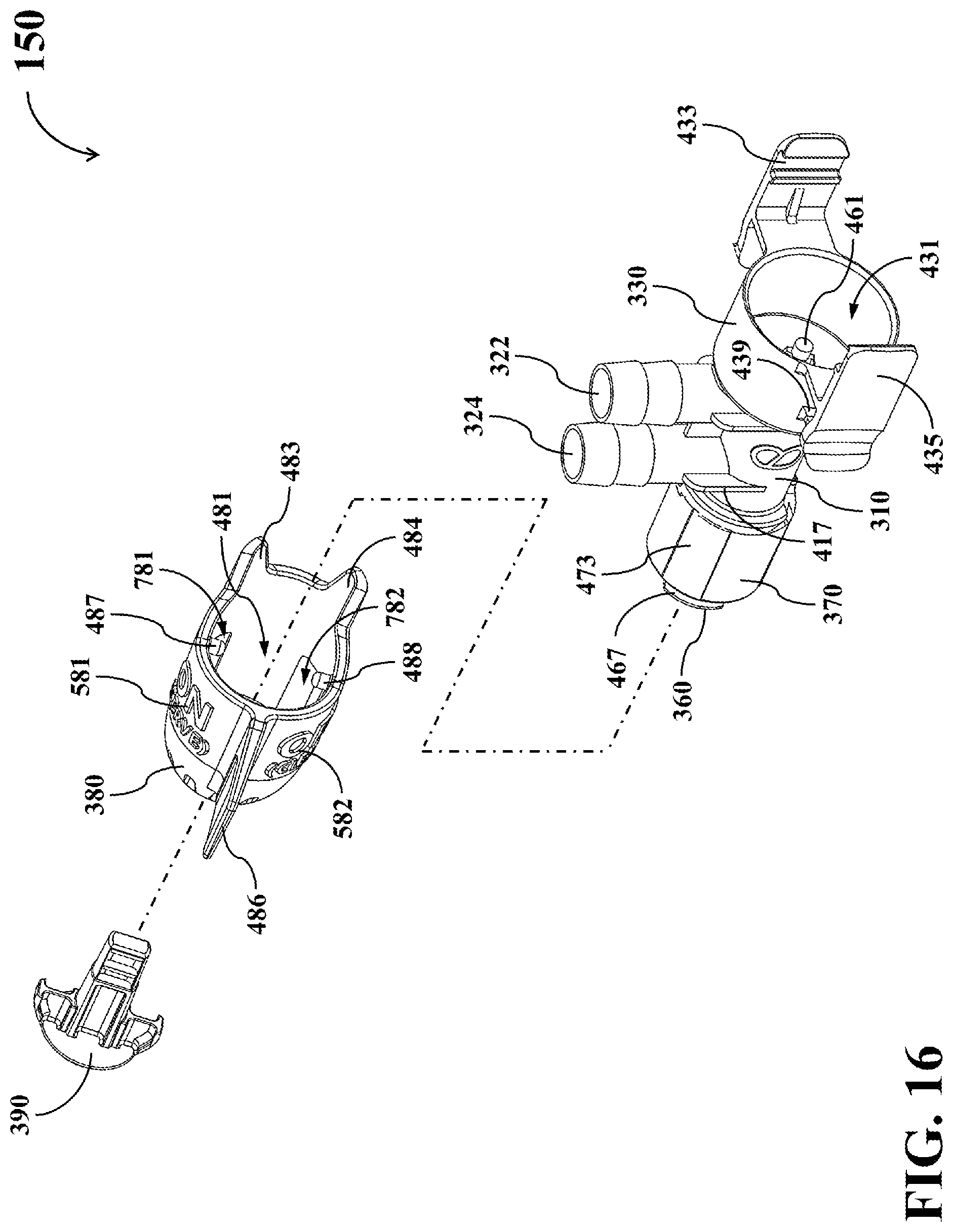 Patent US11814280 Figure 16 – Dual-mode fluid connector capable of being switched between different operating modes