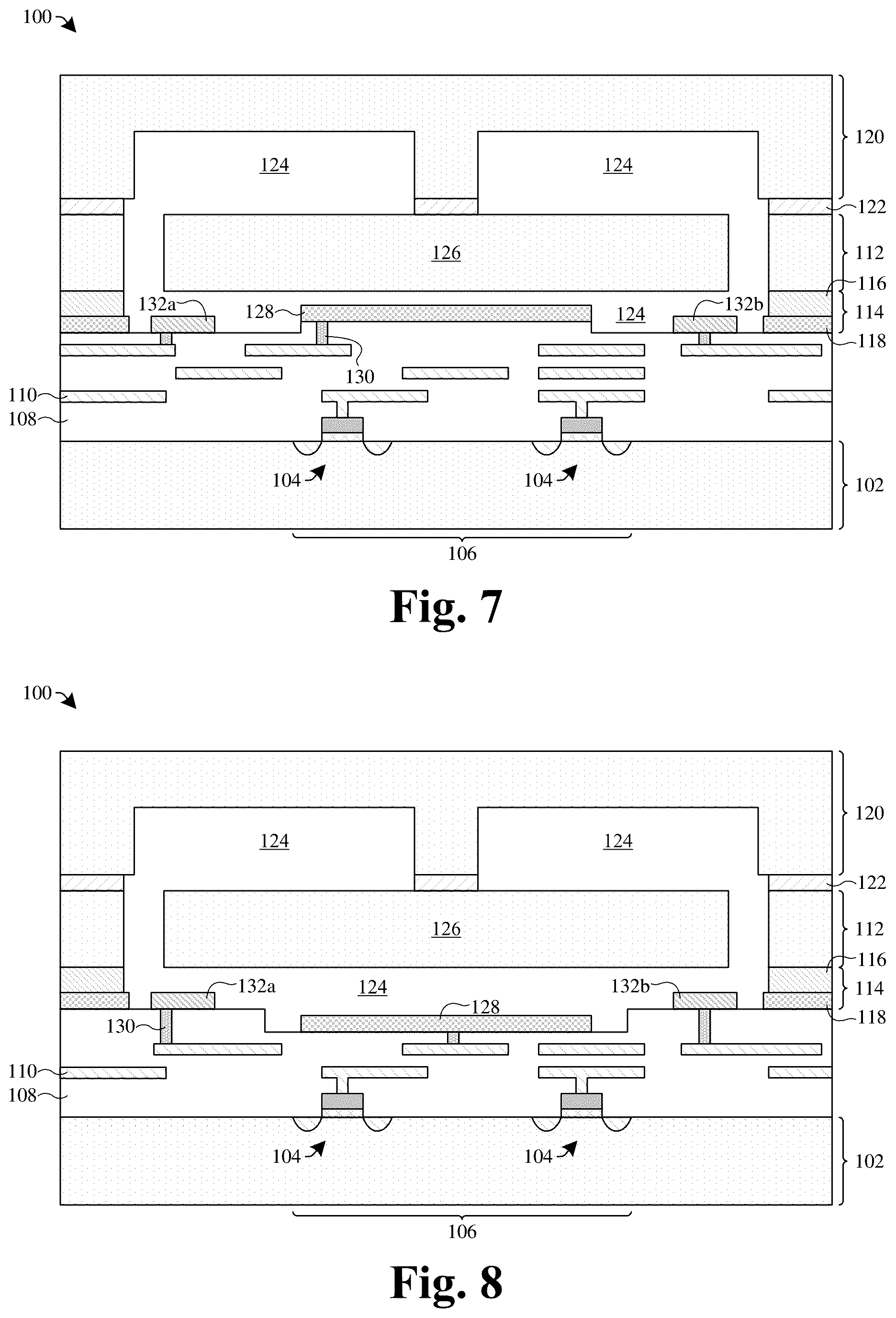 Patent US11814283 Figure 4 – Microelectromechanical systems device having a mechanically robust anti-stiction/outgassing structure