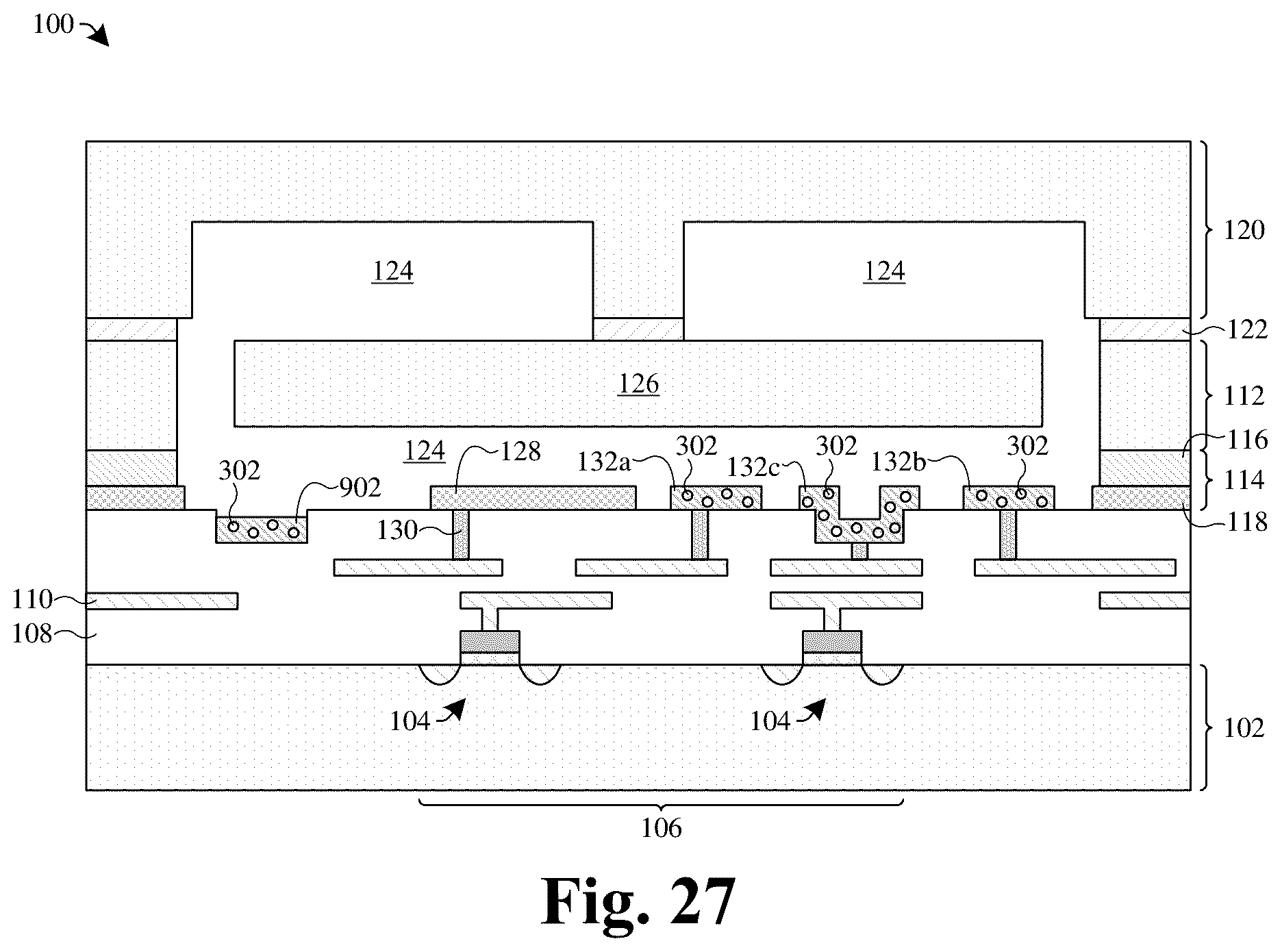 Patent US11814283 Figure 15 – Microelectromechanical systems device having a mechanically robust anti-stiction/outgassing structure