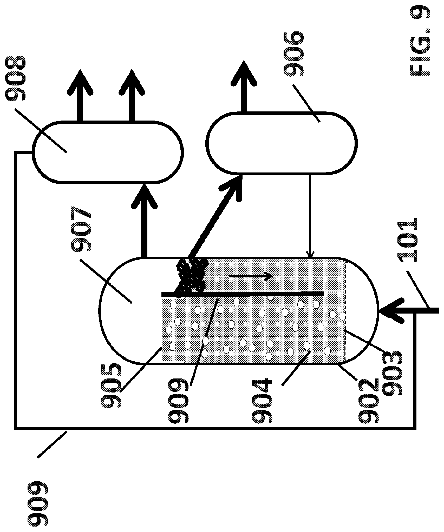 Patent US11814285 Figure 9 – Simultaneous reaction and separation of chemicals