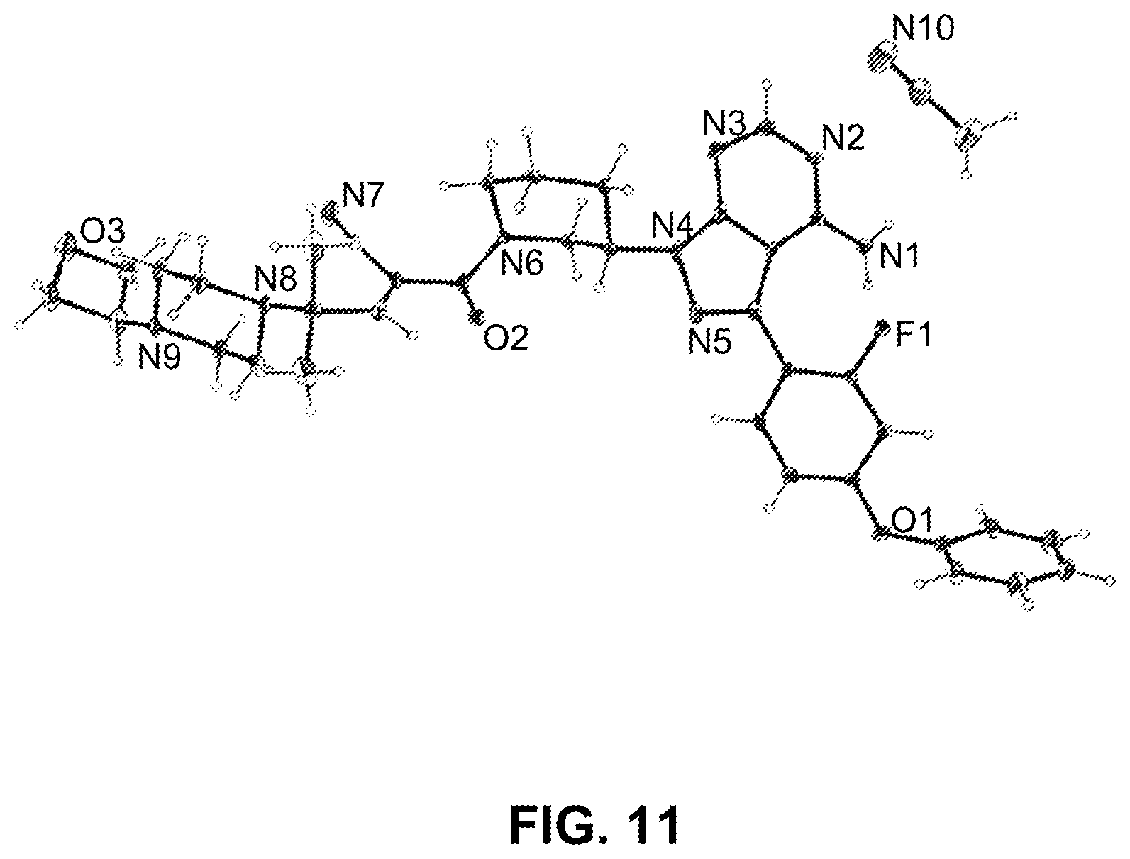 Patent US11814390 Figure 14 – Crystalline forms of 2-[3-[4-amino-3-(2-fluoro-4-phenoxy-phenyl)-1H-pyrazolo[3,4-D]pyrimidin-1-yl]piperidine-1-carbonyl]-4-methyl-4-[4-(oxetan-3-yl)piperazin-1-yl]pent-2-enenitrile