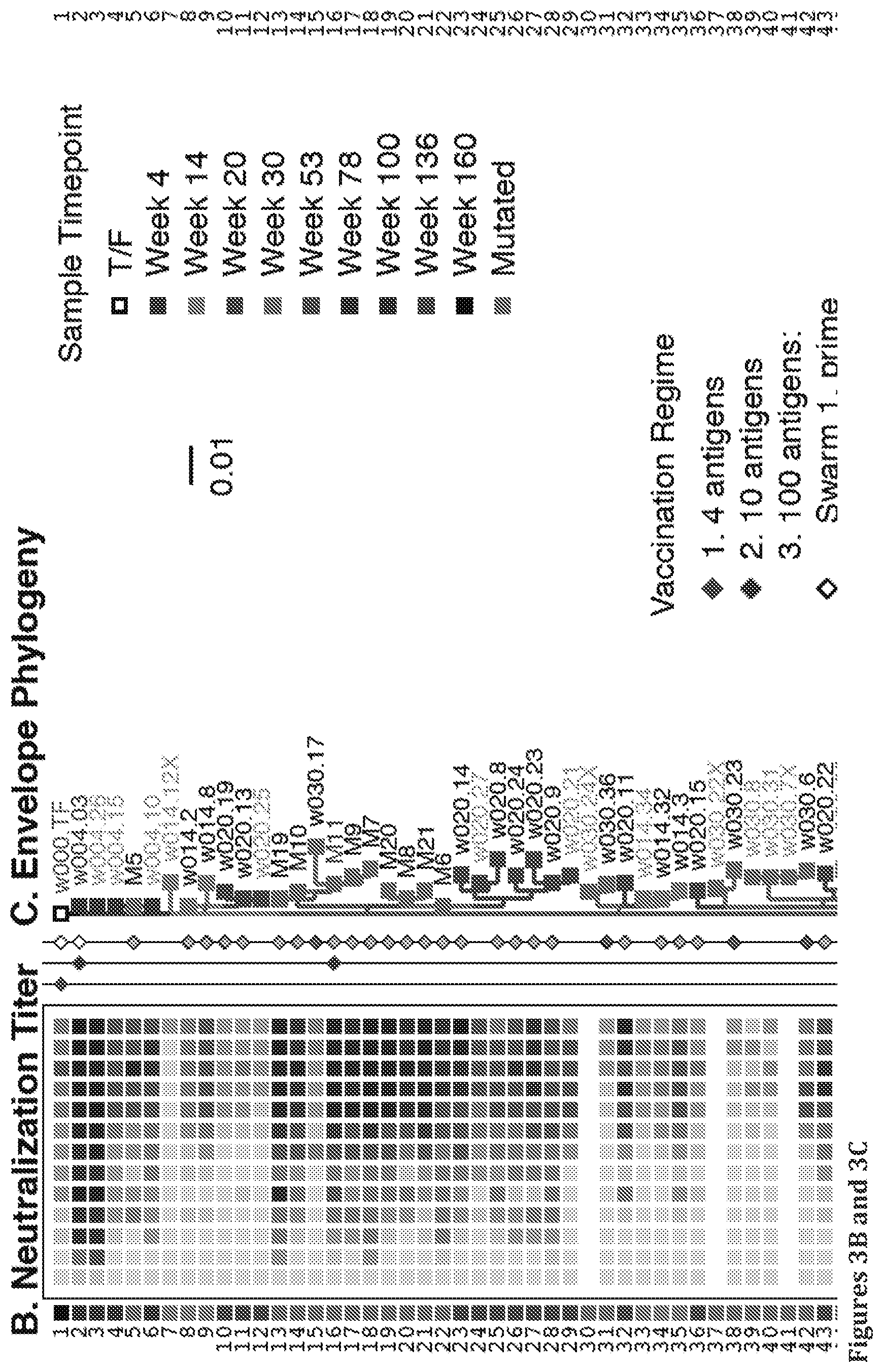 Patent US11814413 Figure 14 – Compositions comprising modified HIV envelopes