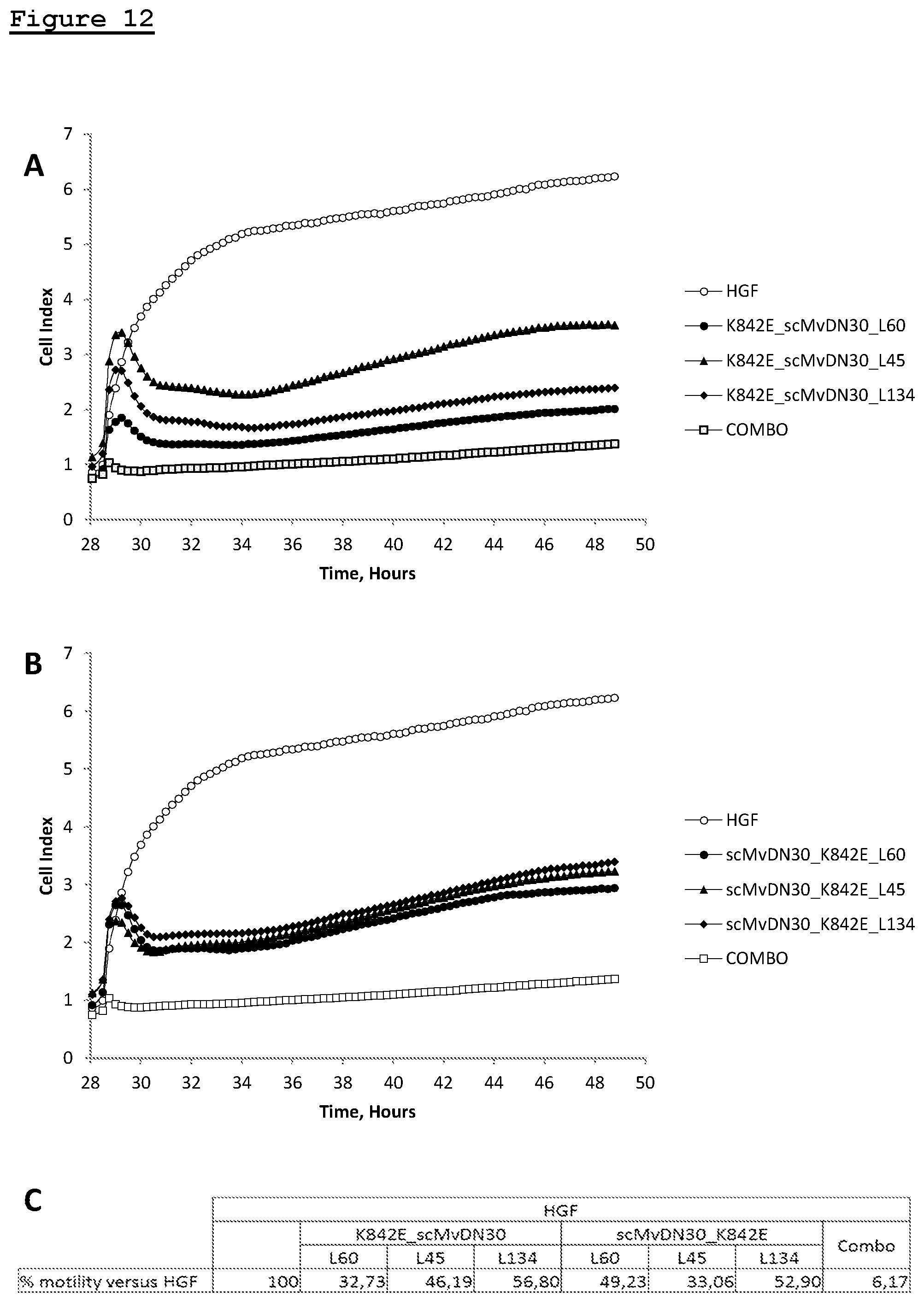 Patent US11814433 Figure 11 – Combination of anti-HGFR antibody and HEGFR for the treatment of a tumor and/or metastasis
