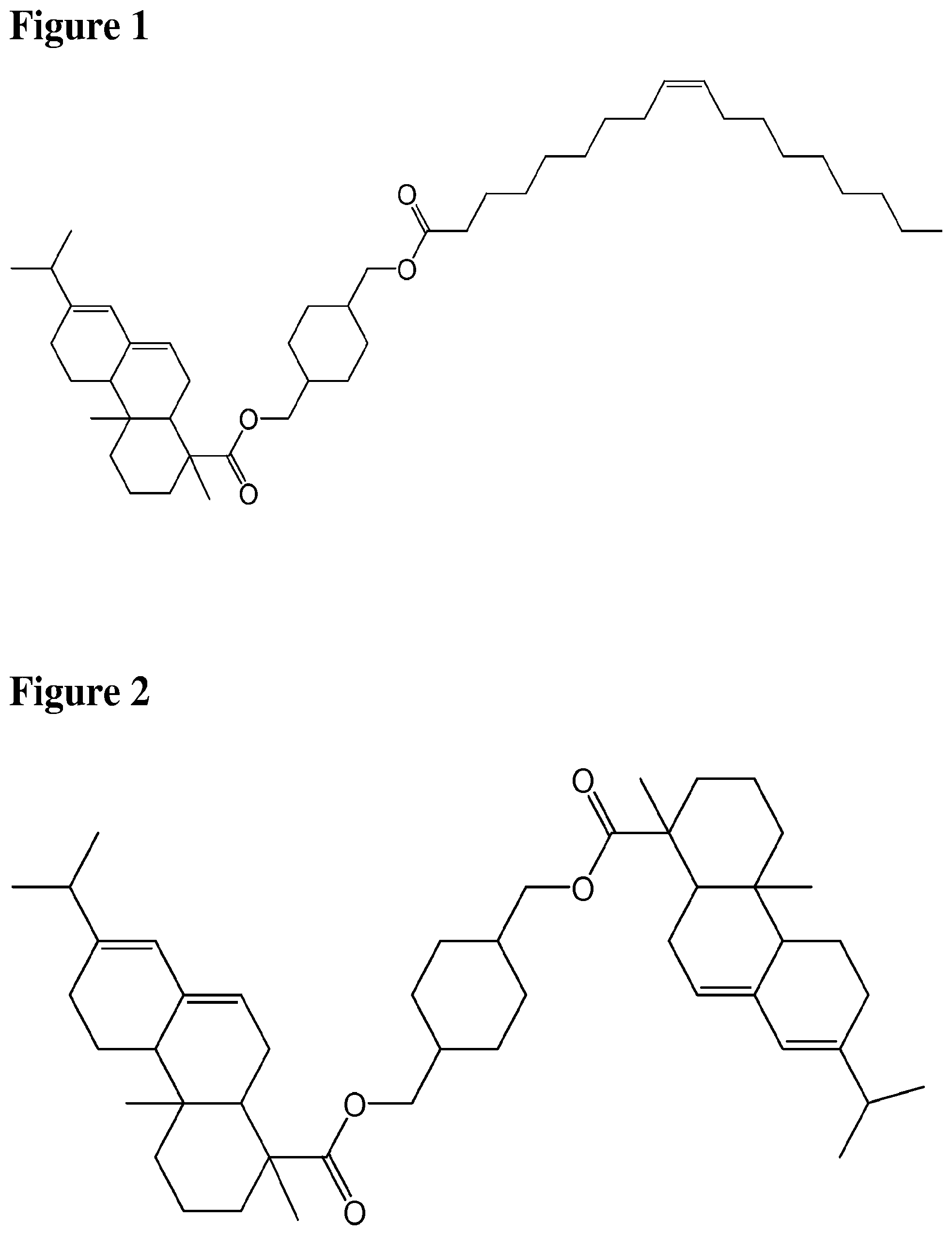 Patent US11814557 Figure 1 – Fatty acid and rosin acid ester compositions for use as plasticizers in adhesive formulations and associated methods of use