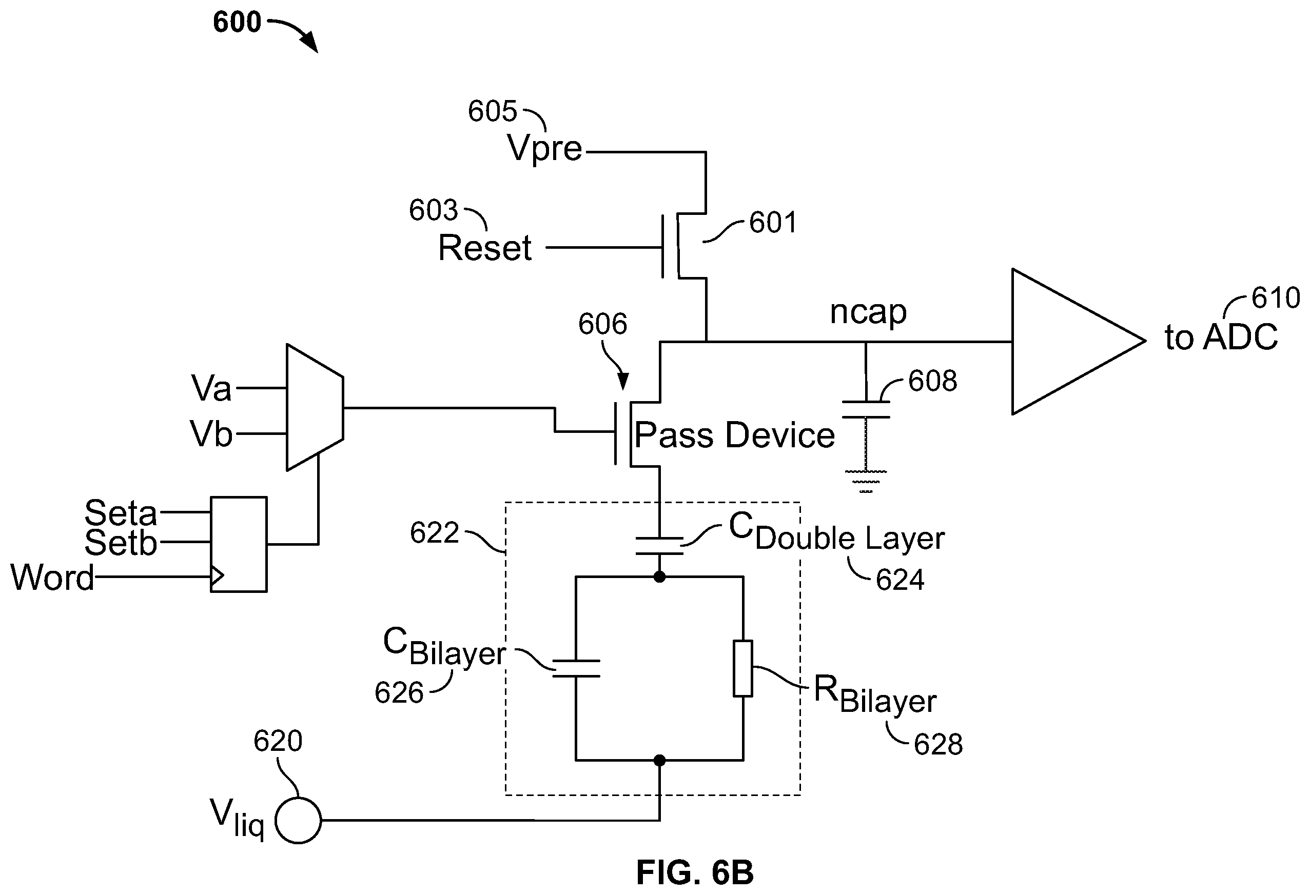 Patent US11814676 Figure 7 – Electrical enhancement of bilayer formation