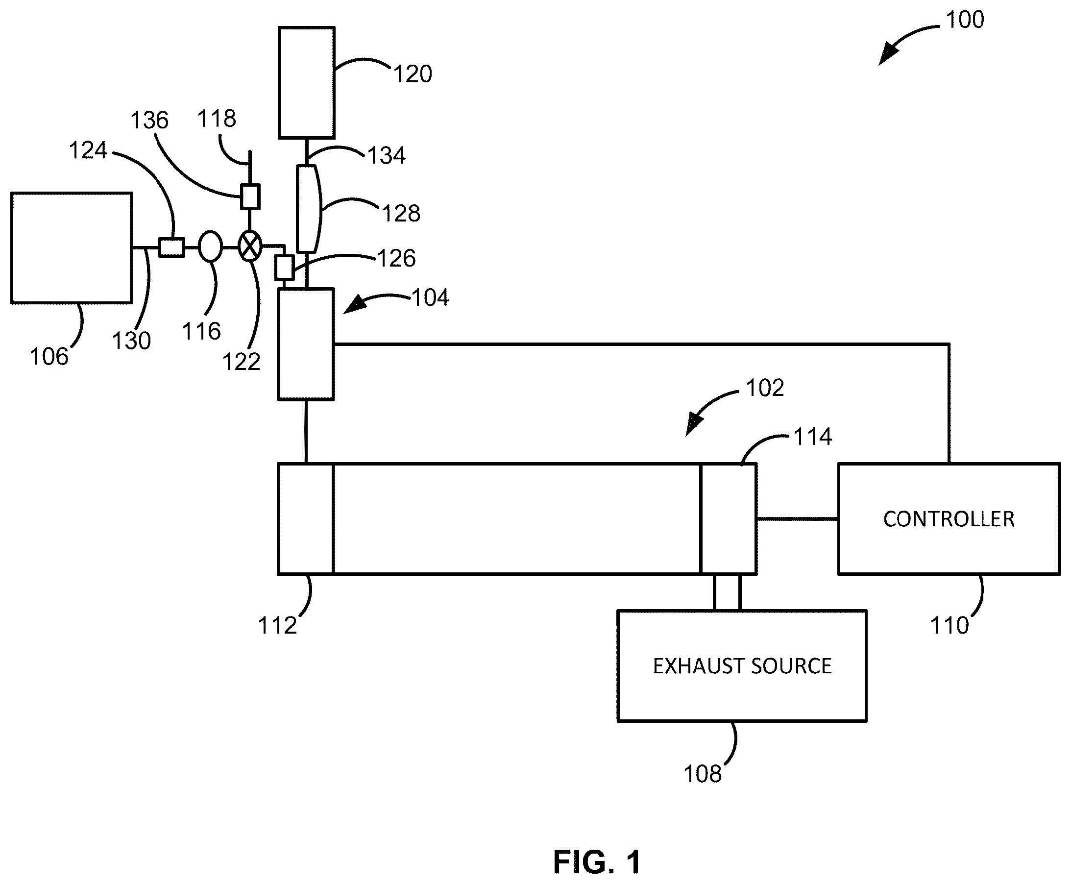 Patent US11814747 Figure 1 – Gas-phase reactor system-with a reaction chamber, a solid precursor source vessel, a gas distribution system, and a flange assembly