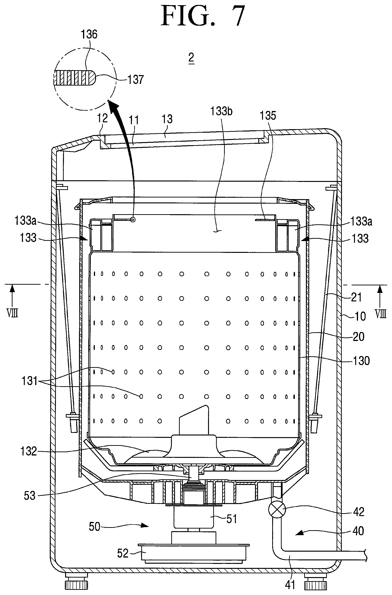 Patent US11814773 Figure 7 – Washing machine