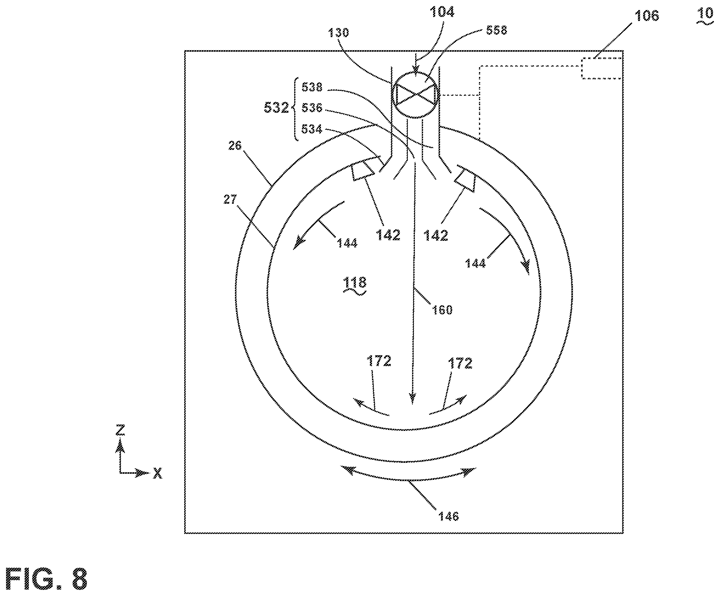 Patent US11814774 Figure 8 – Laundry treating appliance with a bellows
