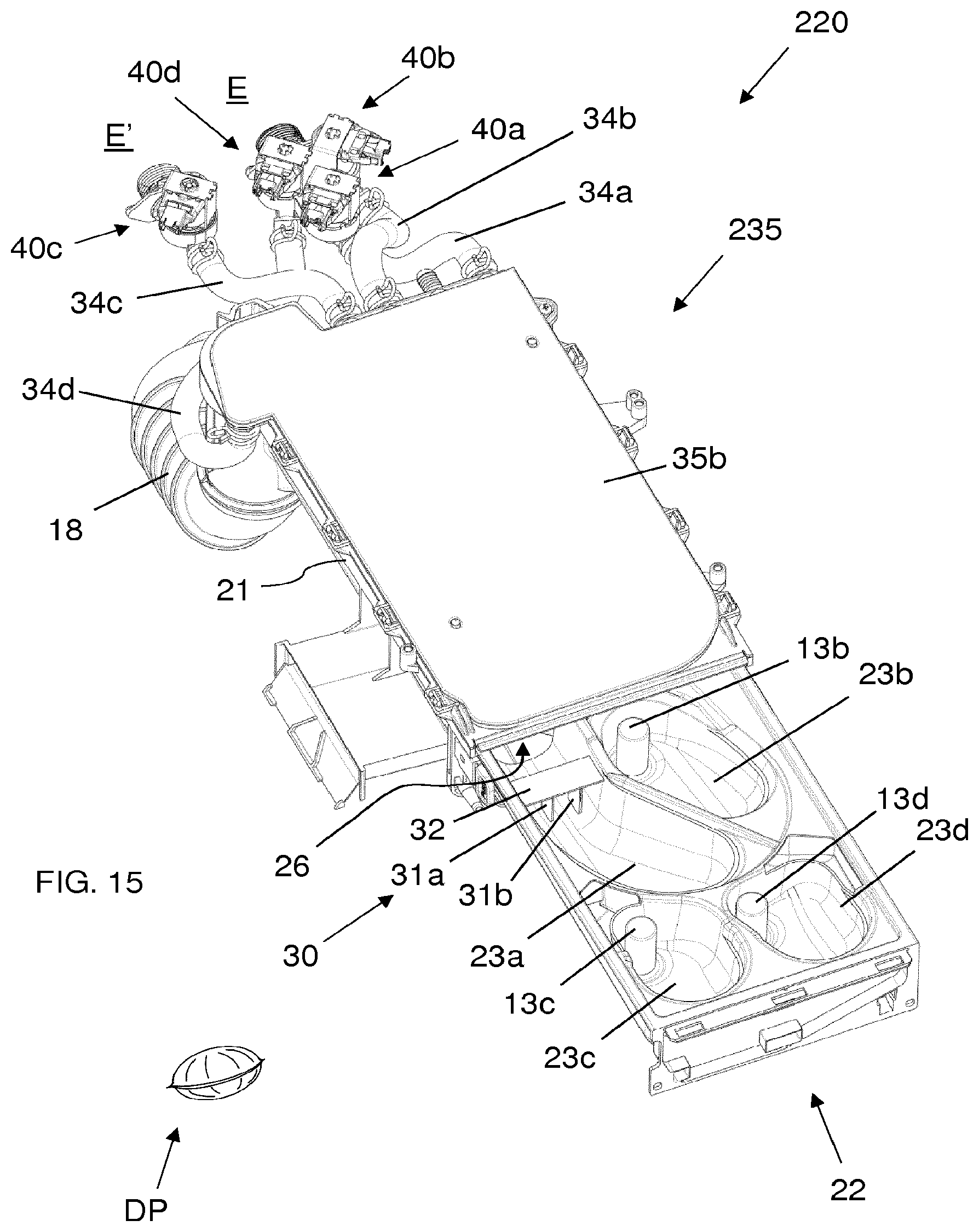 Patent US11814775 Figure 15 – Method for operating a laundry washing machine using a unit dose package and laundry washing machine implementing the method