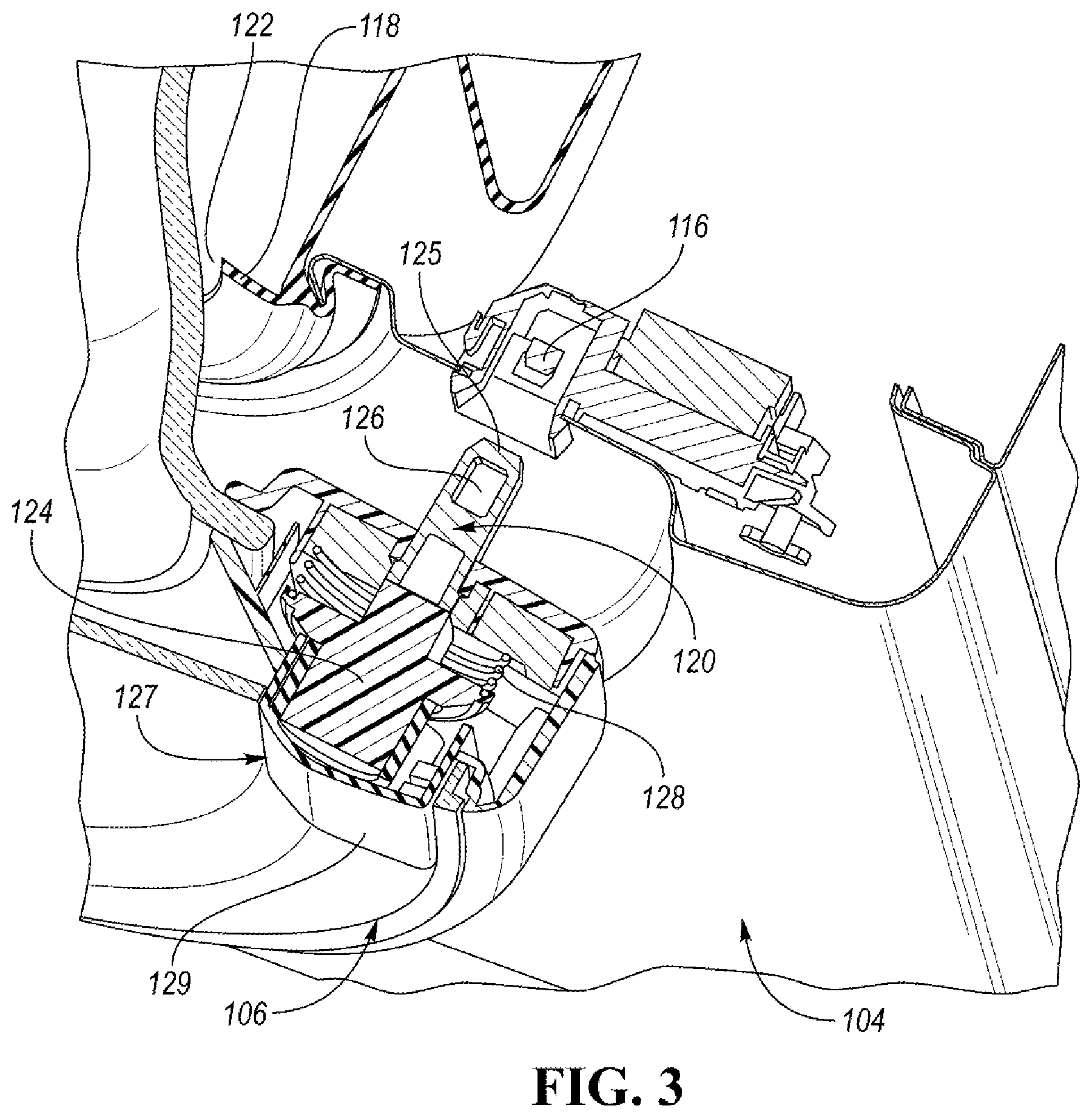 Patent US11814778 Figure 3 – Venting latch assembly for front-loading washing machine
