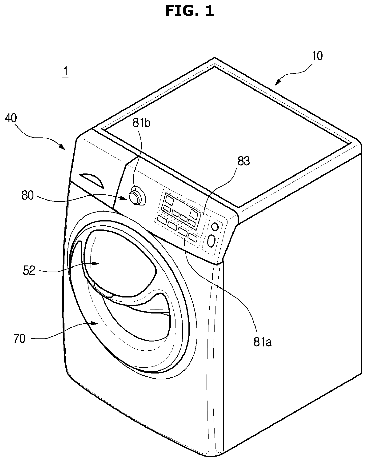 Patent US11814779 Figure 1 – Washing machine