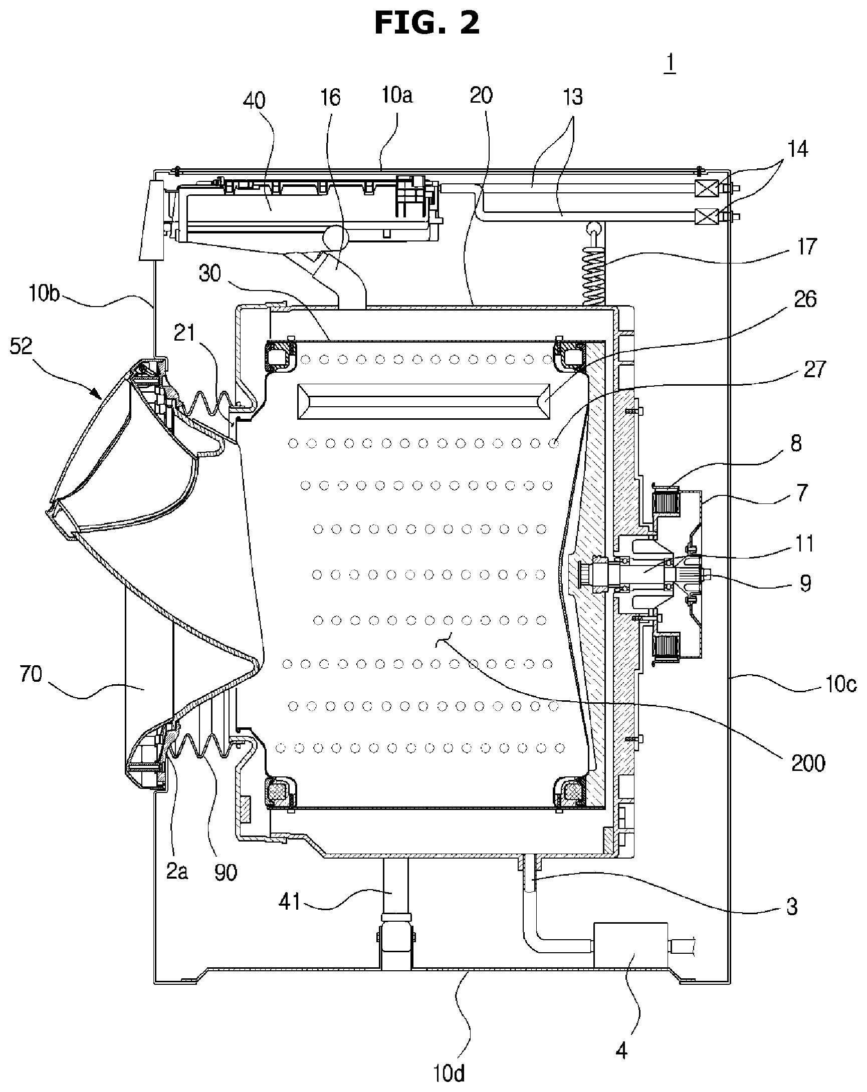 Patent US11814779 Figure 2 – Washing machine