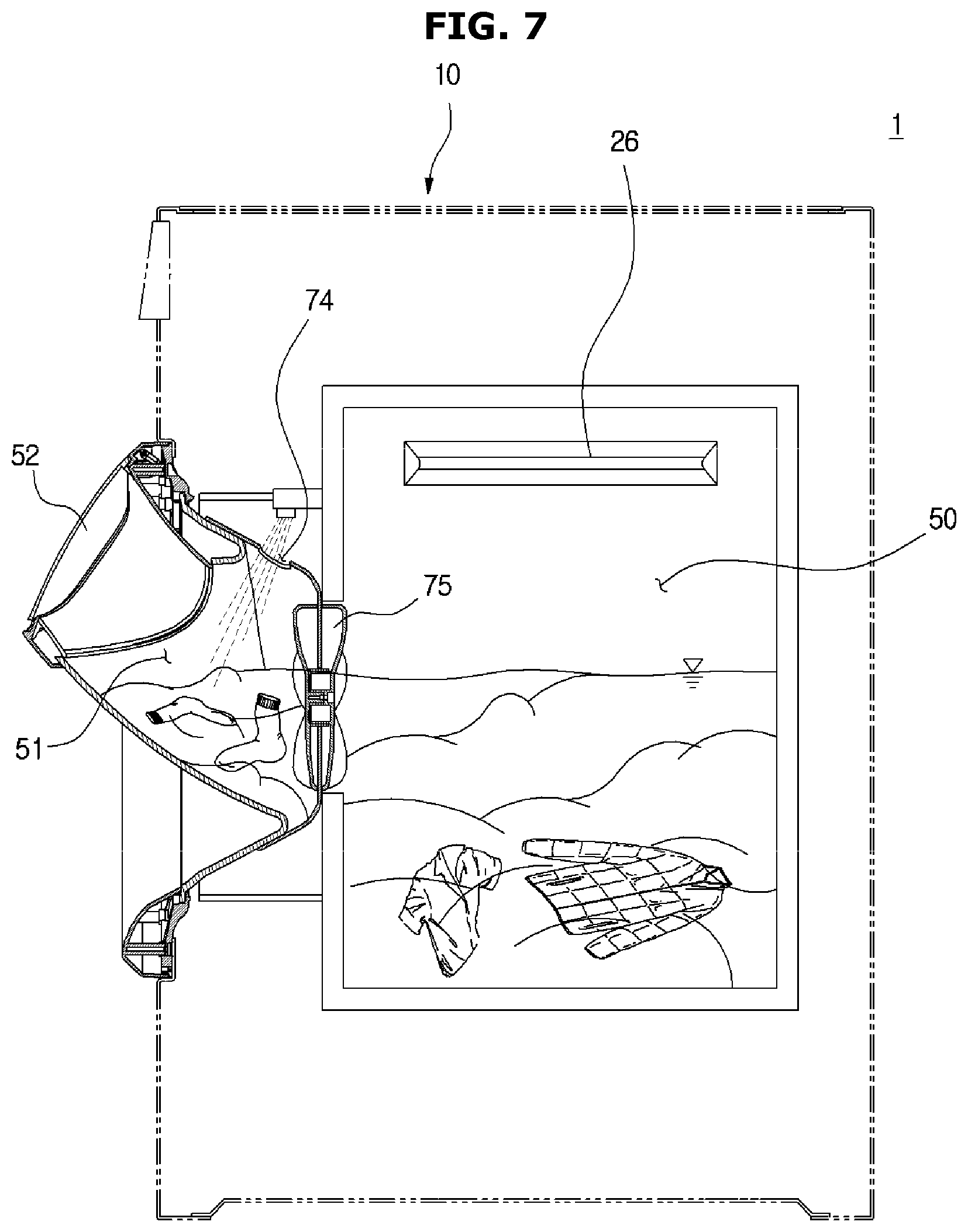 Patent US11814779 Figure 7 – Washing machine