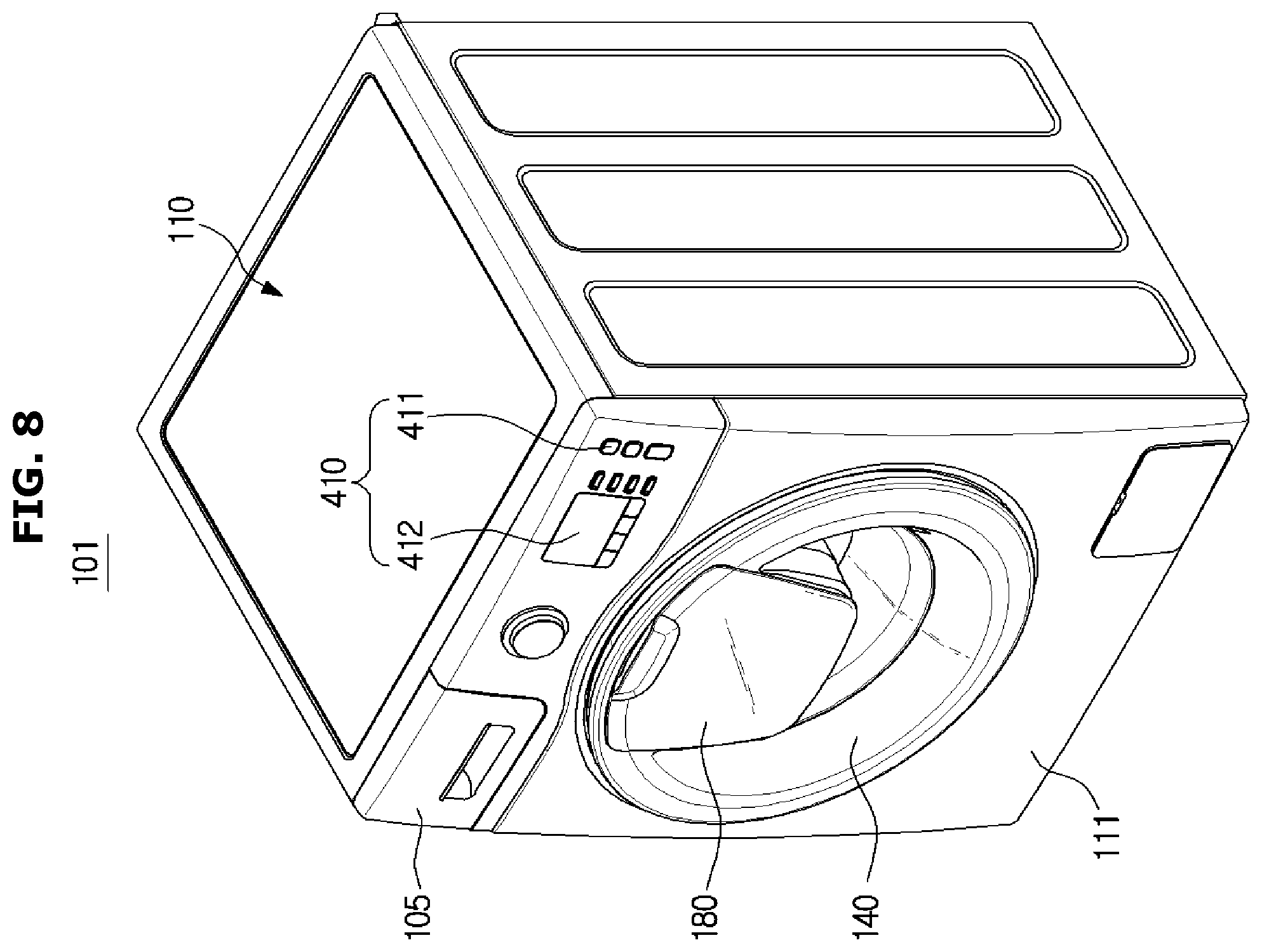 Patent US11814779 Figure 8 – Washing machine