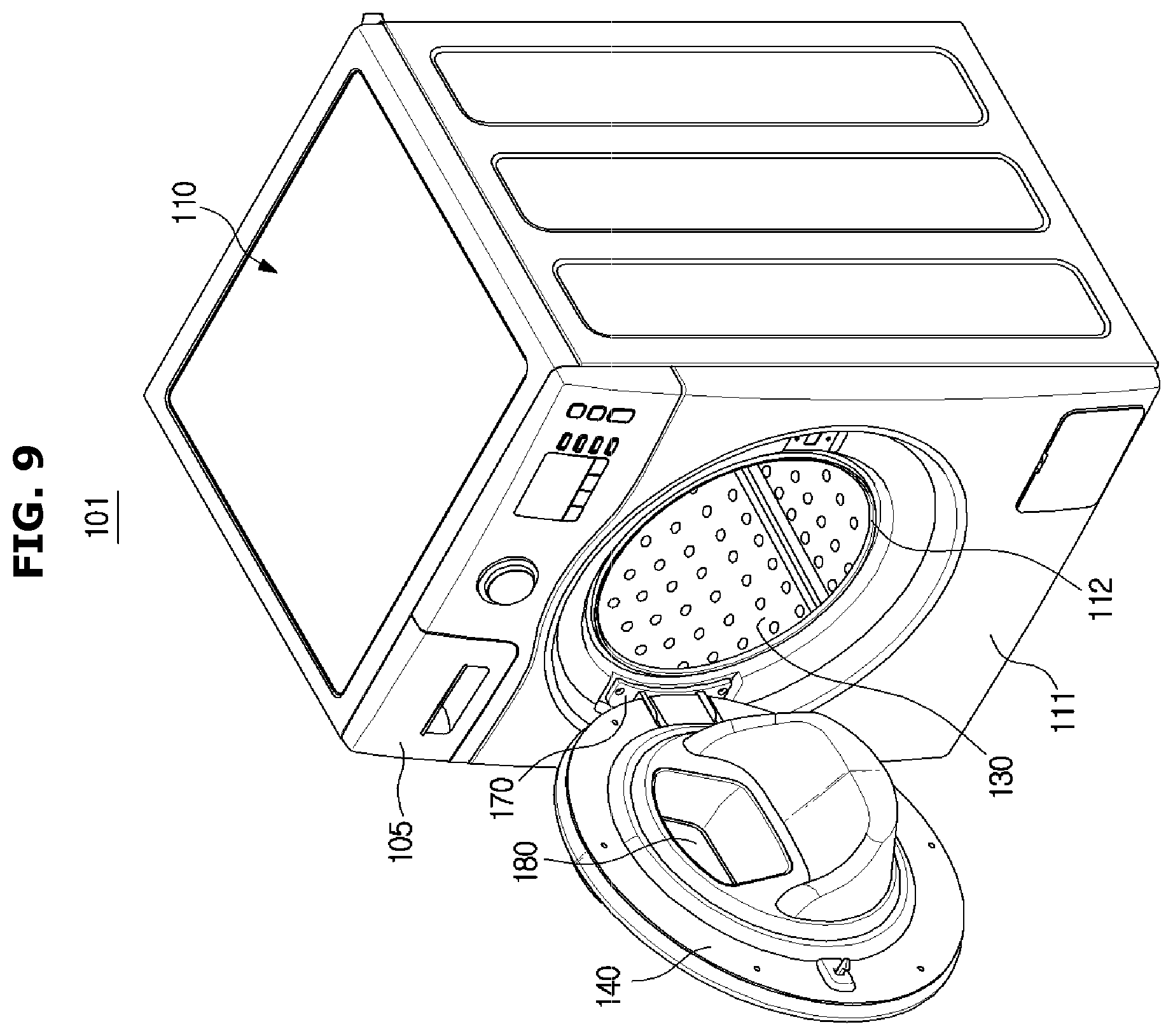 Patent US11814779 Figure 9 – Washing machine