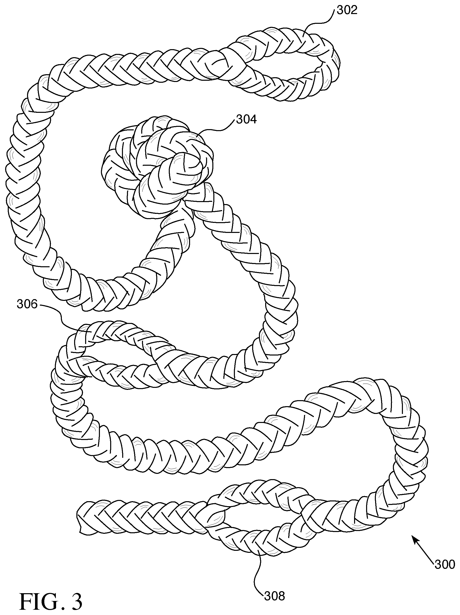 Patent US11814789 Figure 3 – Safe metal free and hookless winch rope