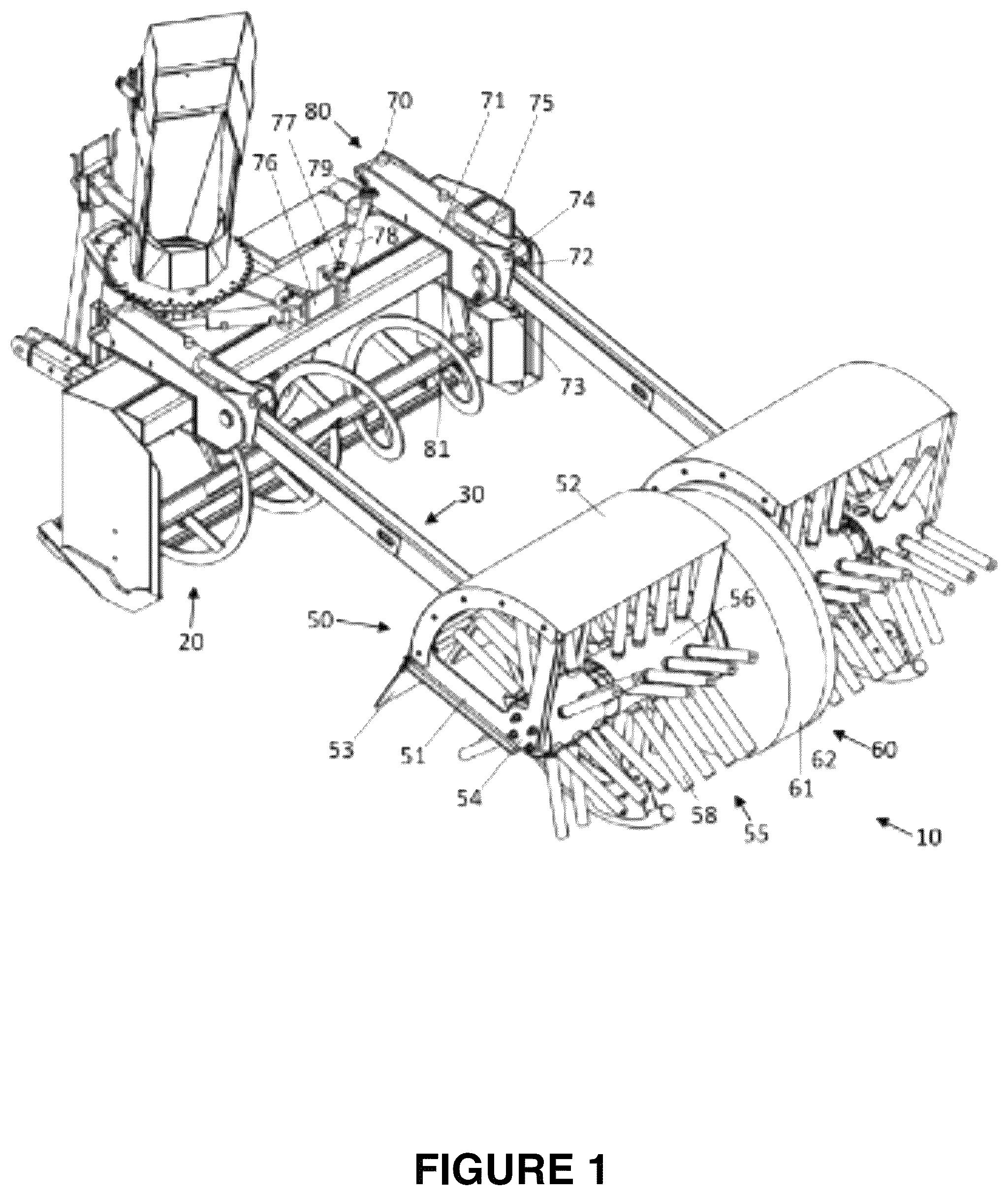 Patent US11814799 Figure 1 – Fire hydrant sweeping machine