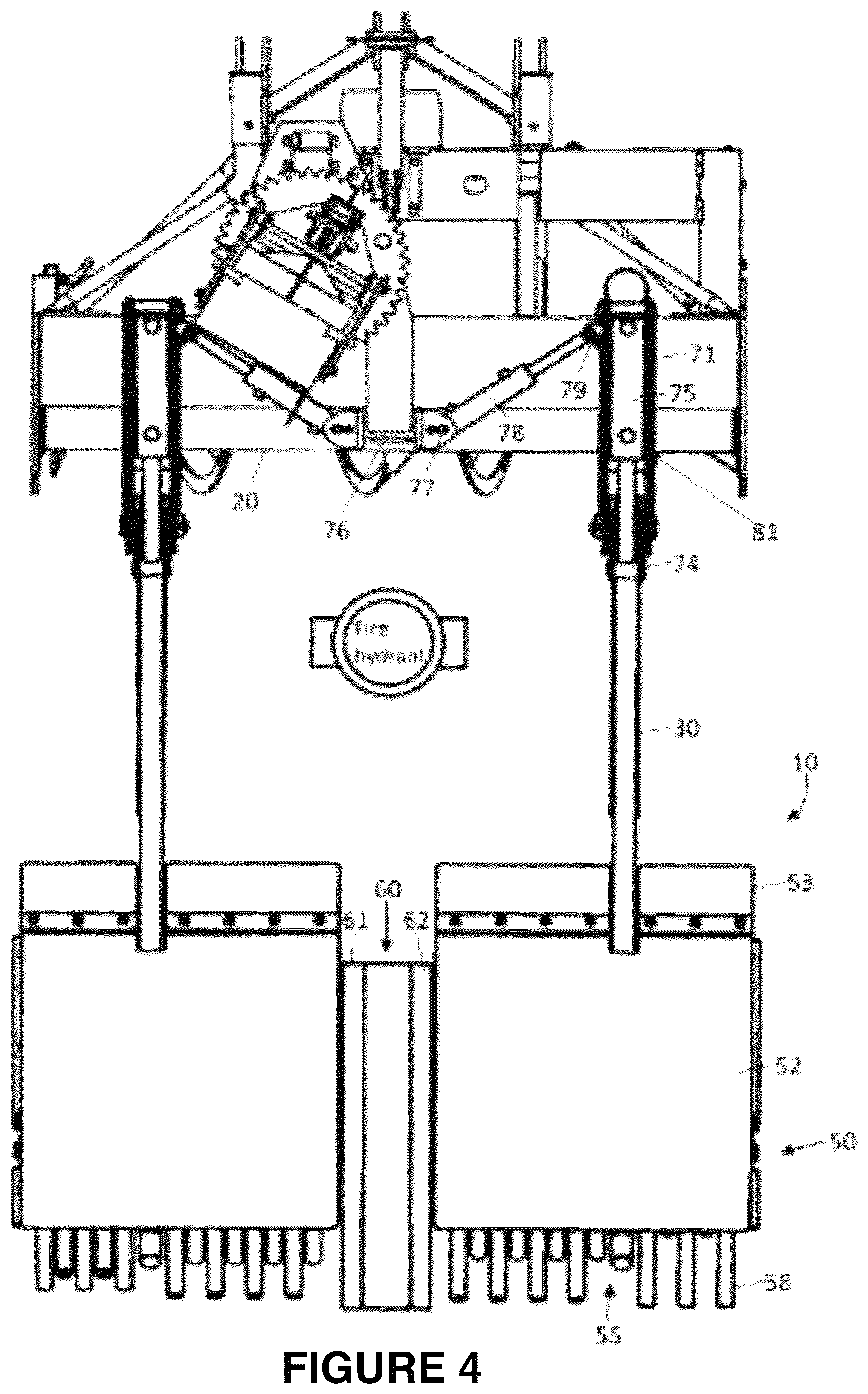 Patent US11814799 Figure 4 – Fire hydrant sweeping machine