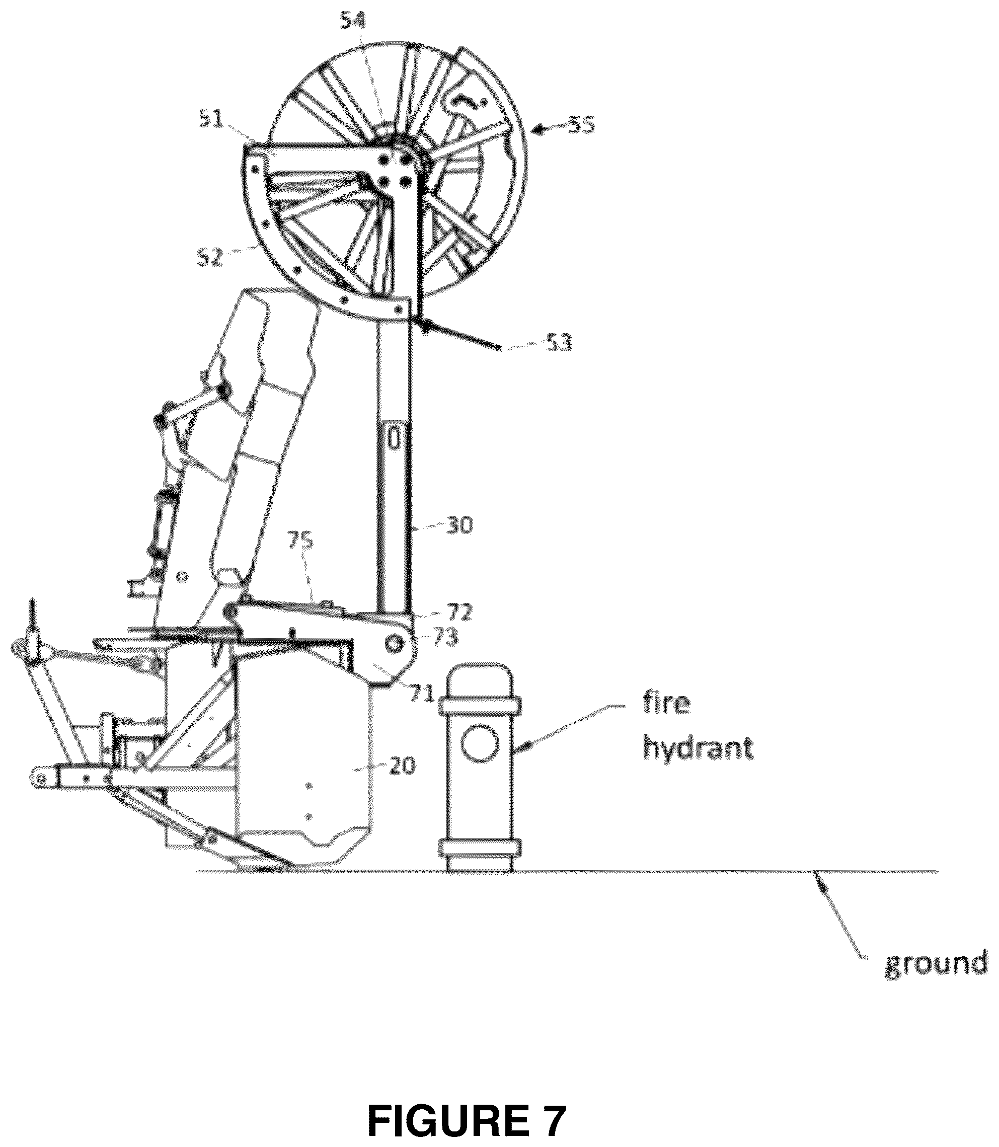 Patent US11814799 Figure 7 – Fire hydrant sweeping machine