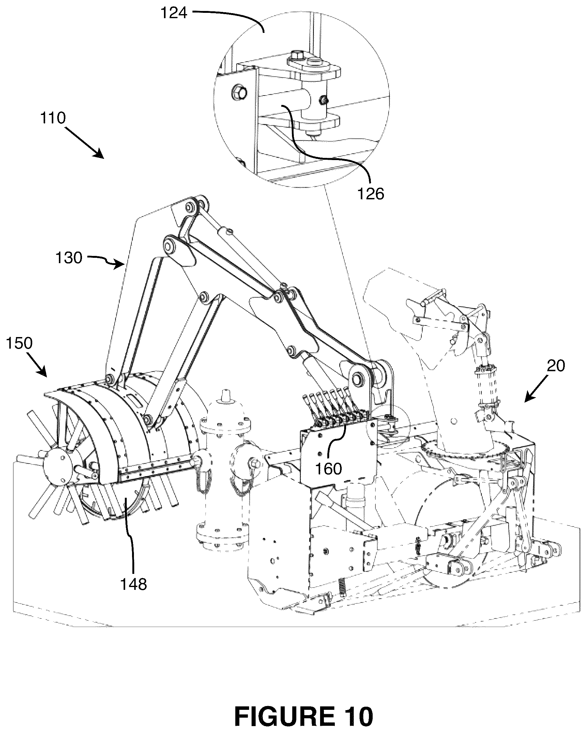 Patent US11814799 Figure 10 – Fire hydrant sweeping machine