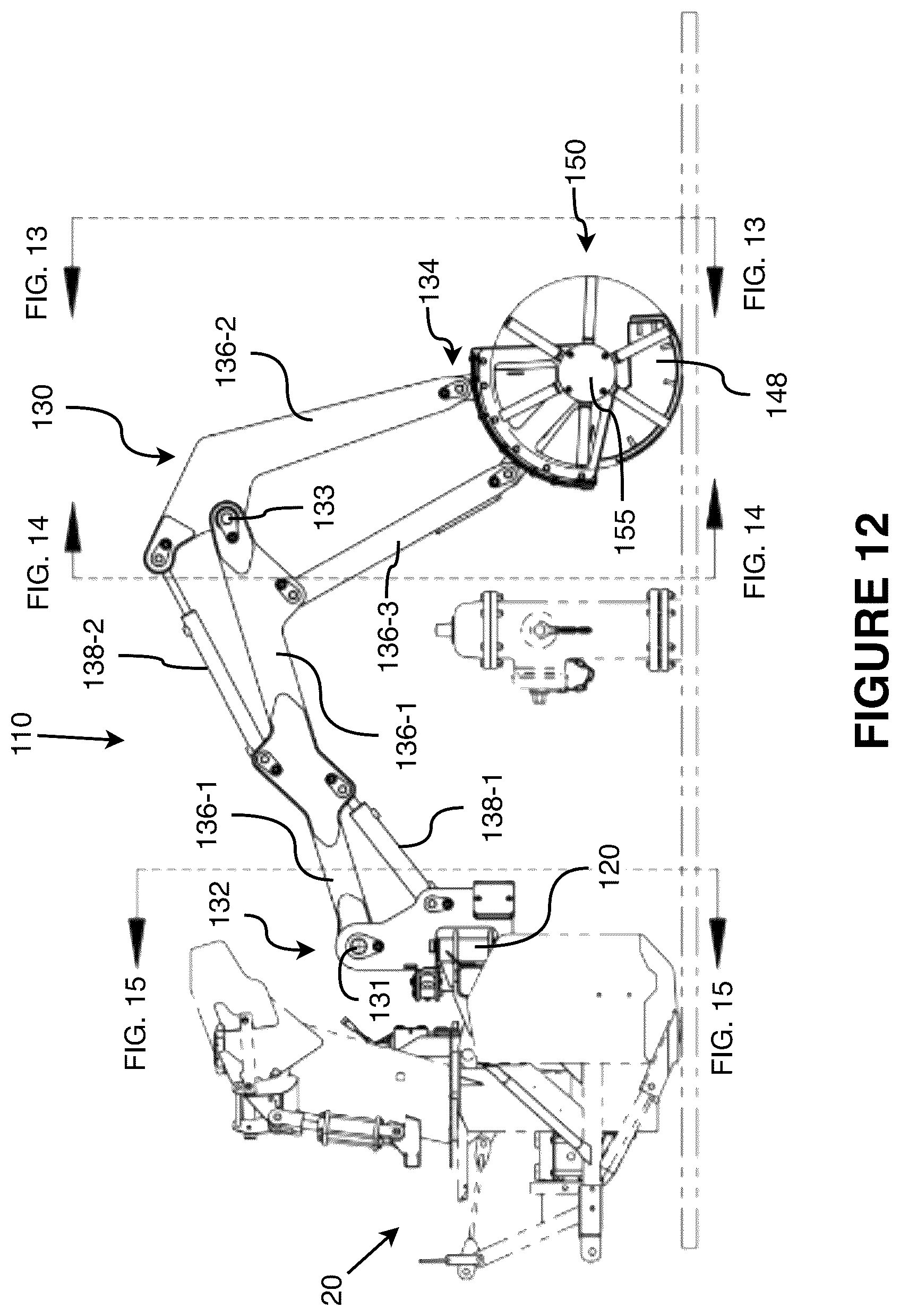 Patent US11814799 Figure 12 – Fire hydrant sweeping machine